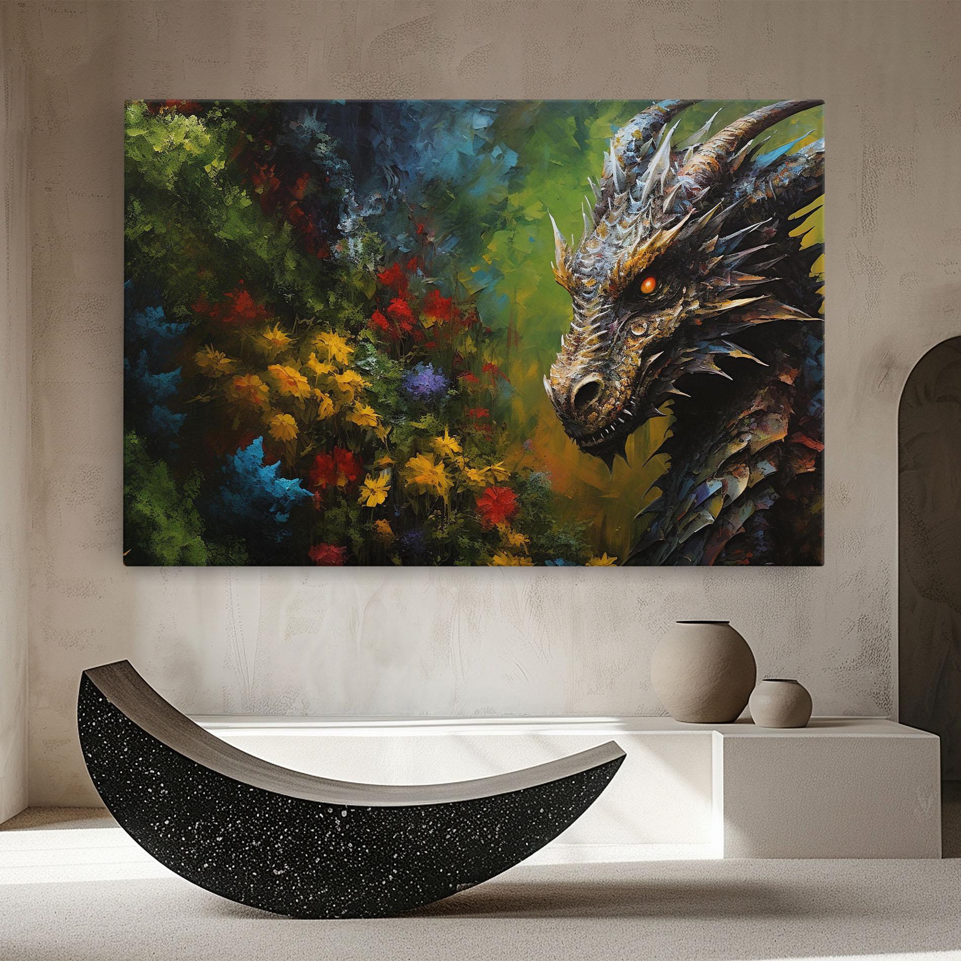 Obraz na Płótnie Dragon In Nature mockup 8