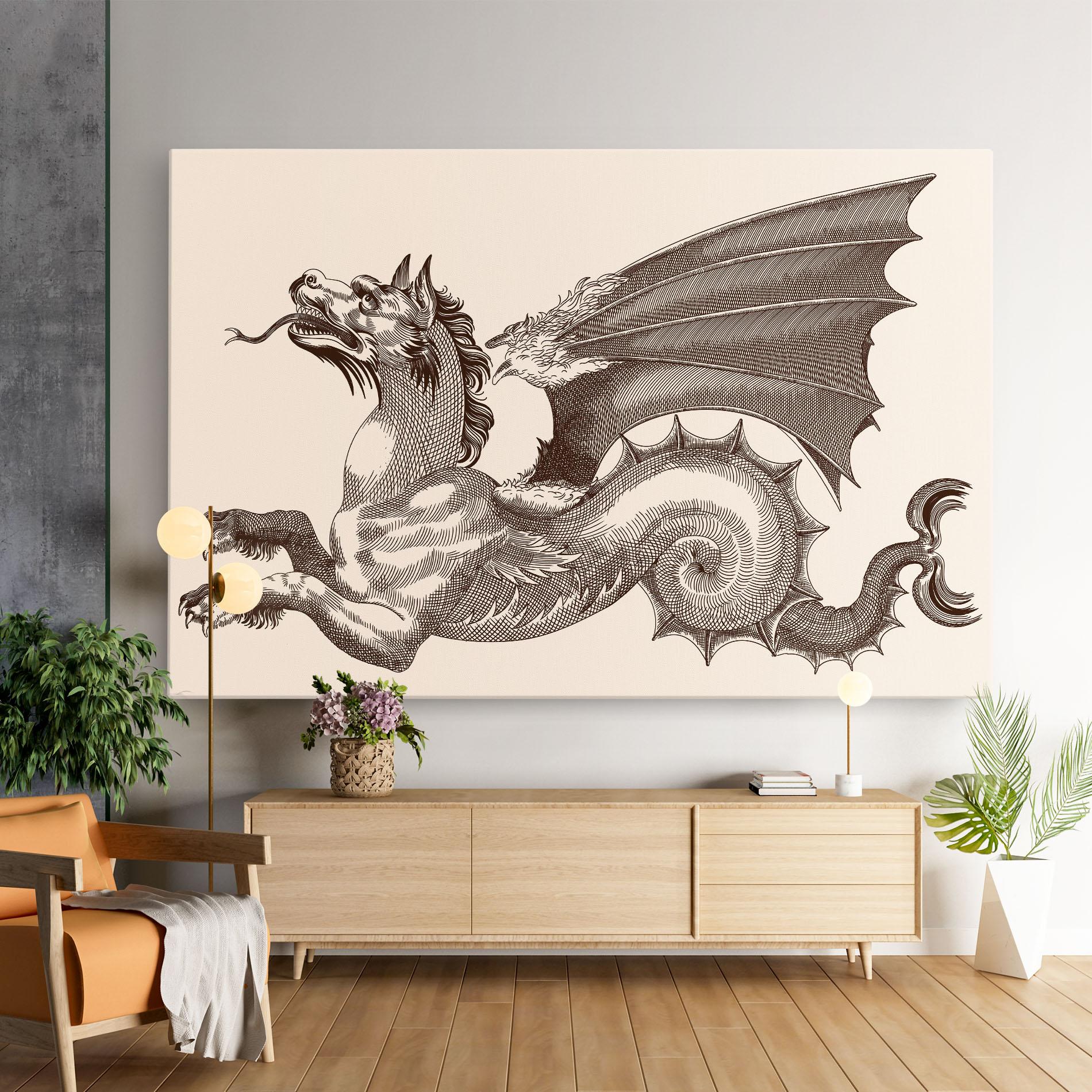 Obraz na Płótnie Brown Dragon mockup 9