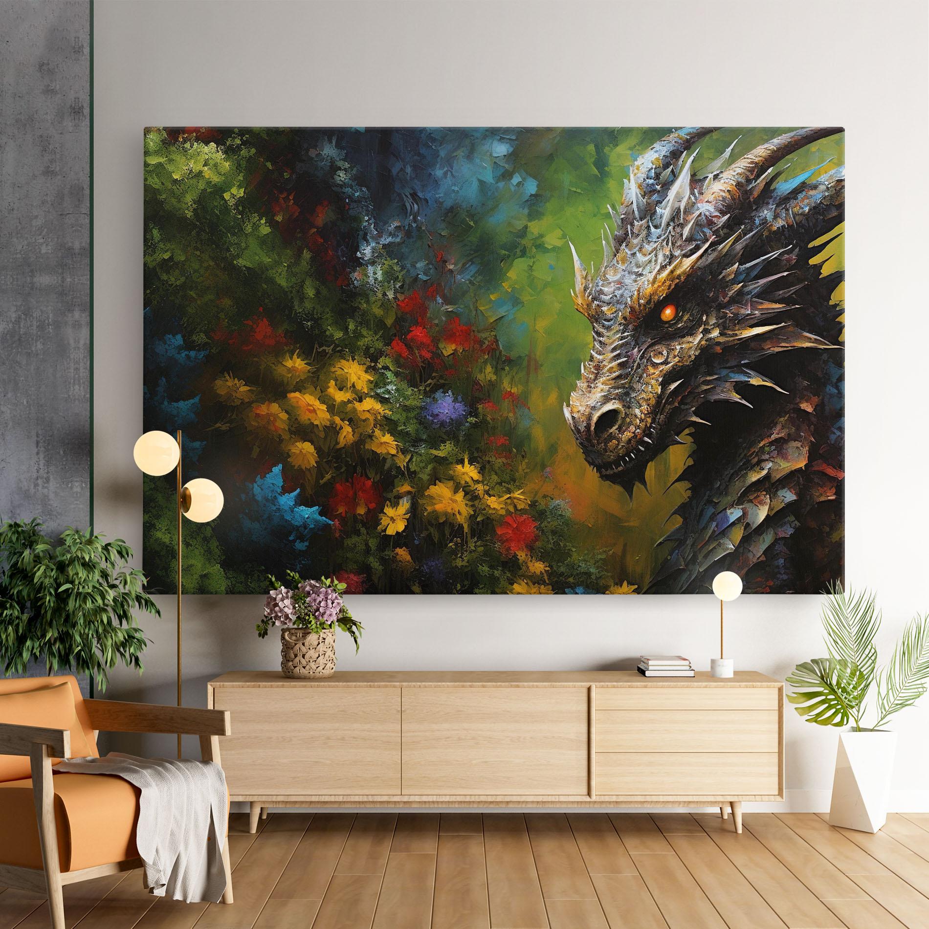 Obraz na Płótnie Dragon In Nature mockup 9