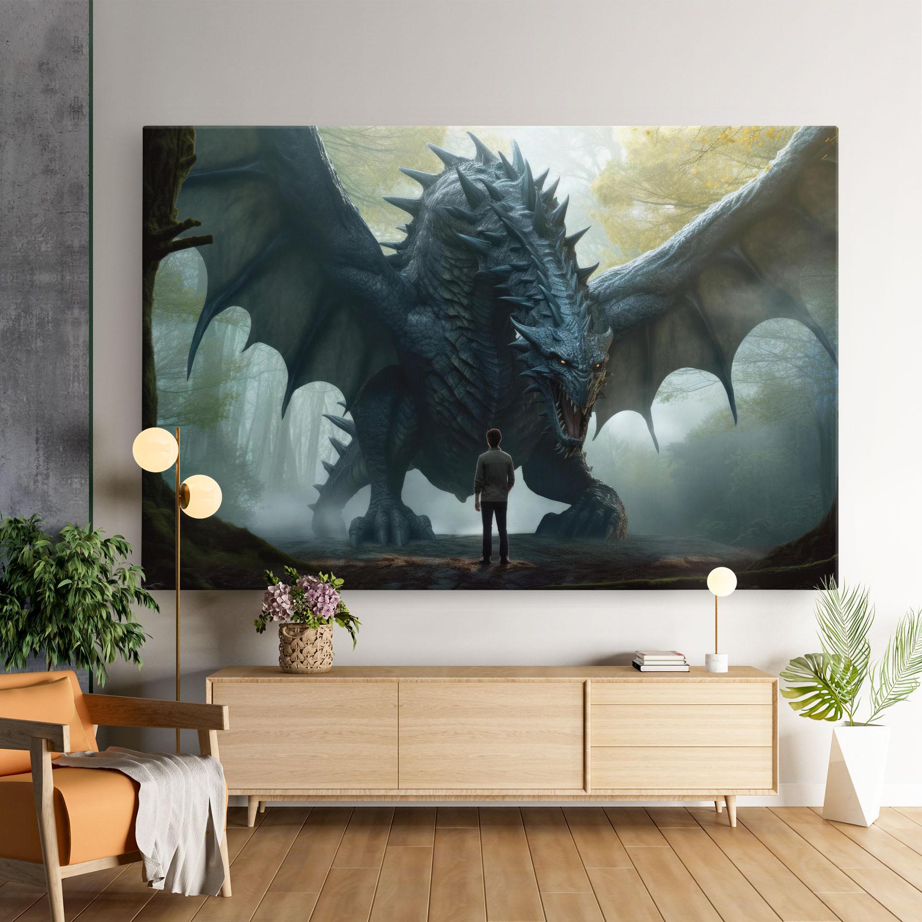 Obraz na Płótnie Huge Dragon Fantasy mockup 9