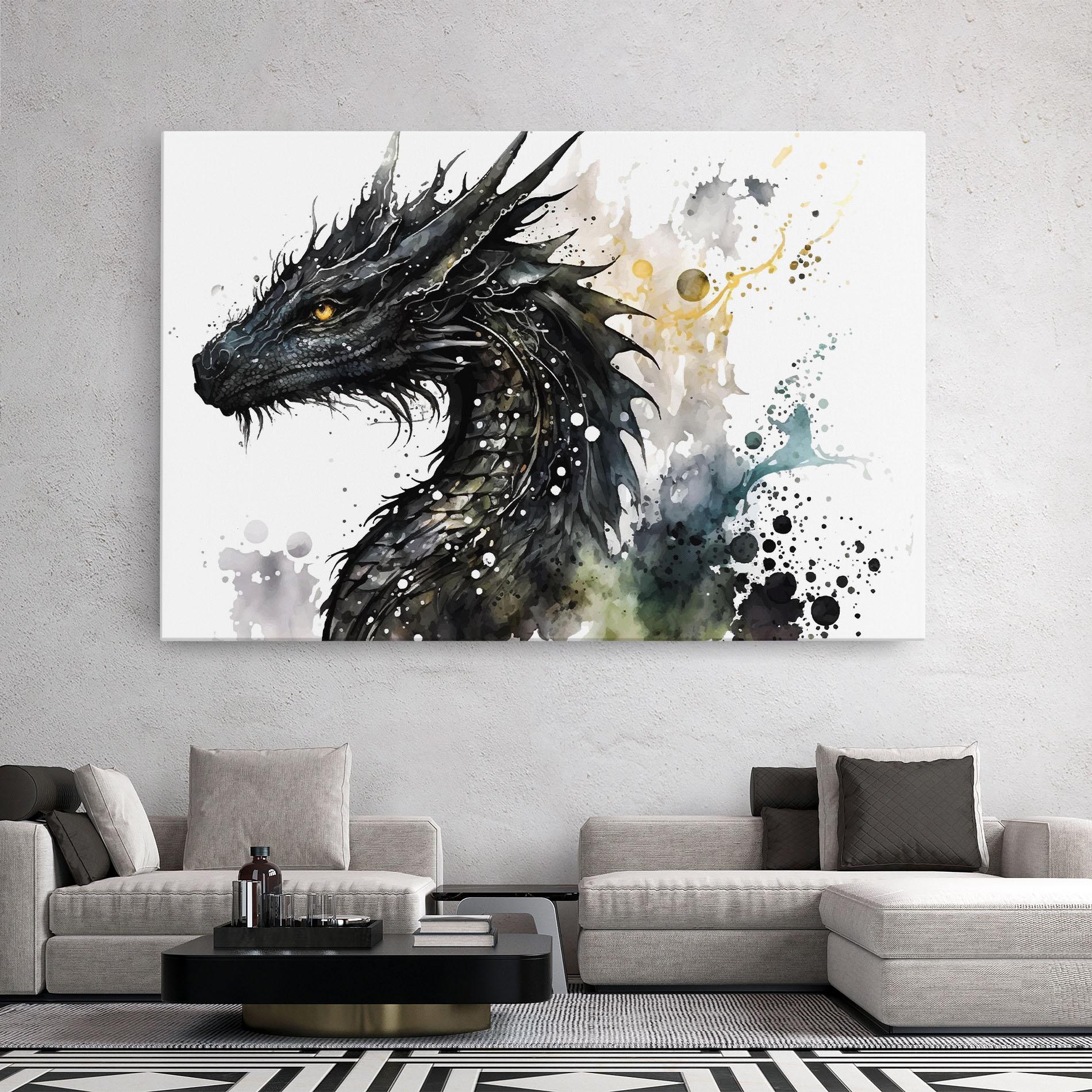 Obraz na Płótnie Black Dragon Art mockup 2