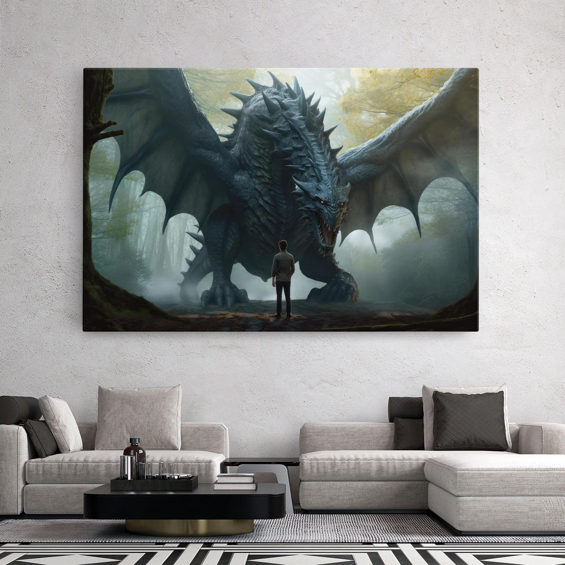 Obraz na Płótnie Huge Dragon Fantasy mockup 2