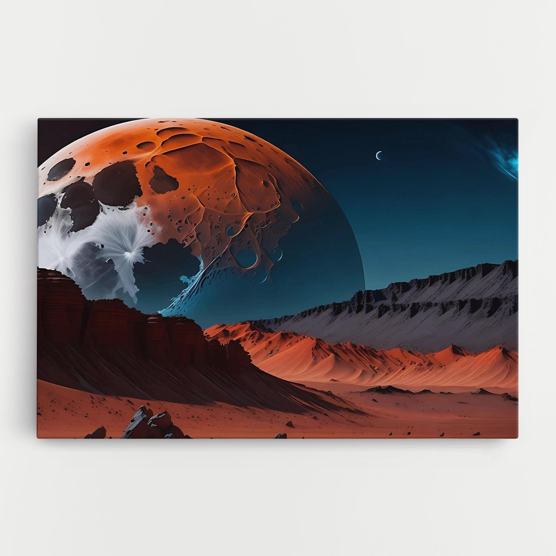 Obraz na Płótnie Grey Orange Moon Art mockup 0
