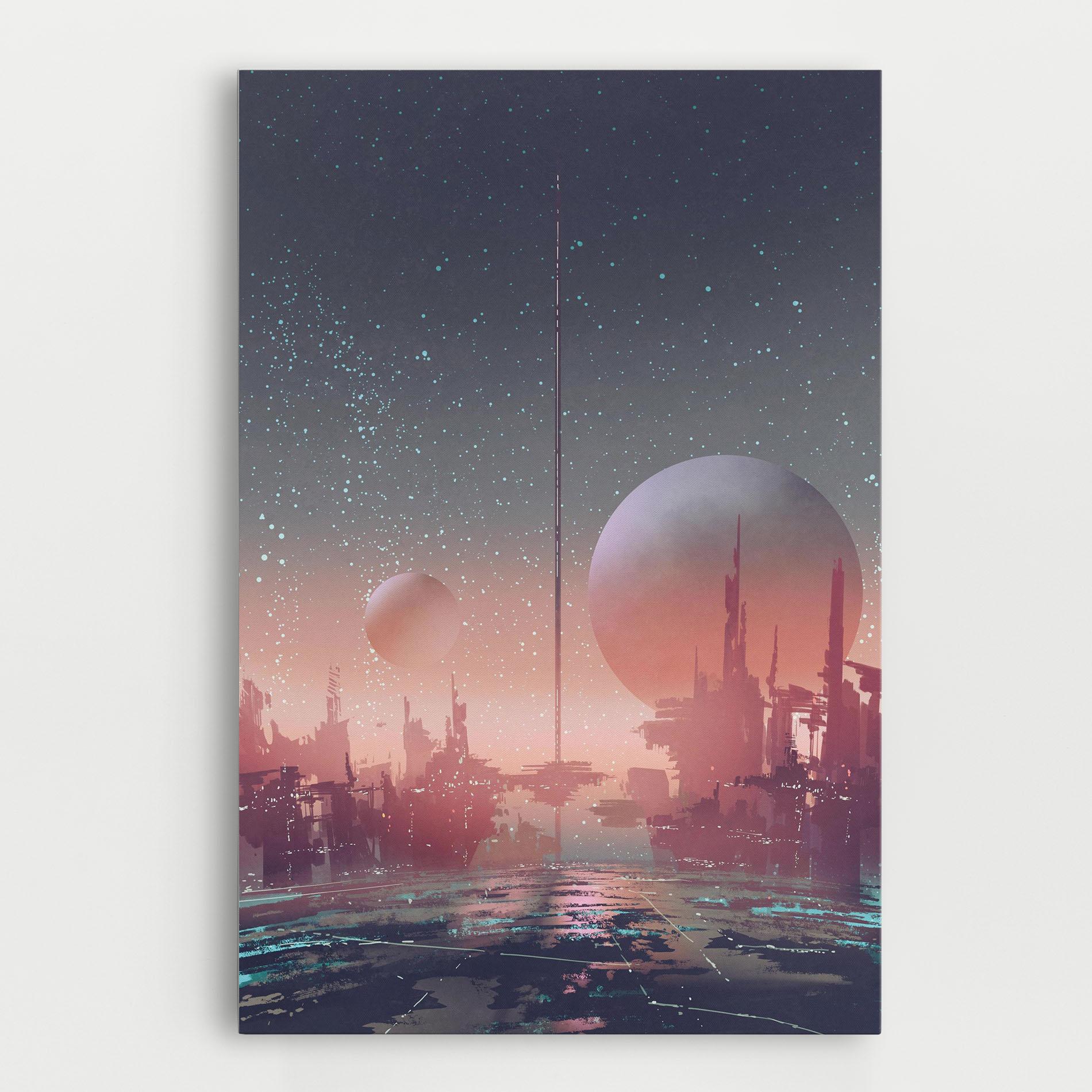 Obraz na Płótnie Futuristic Alien Buildings mockup 0