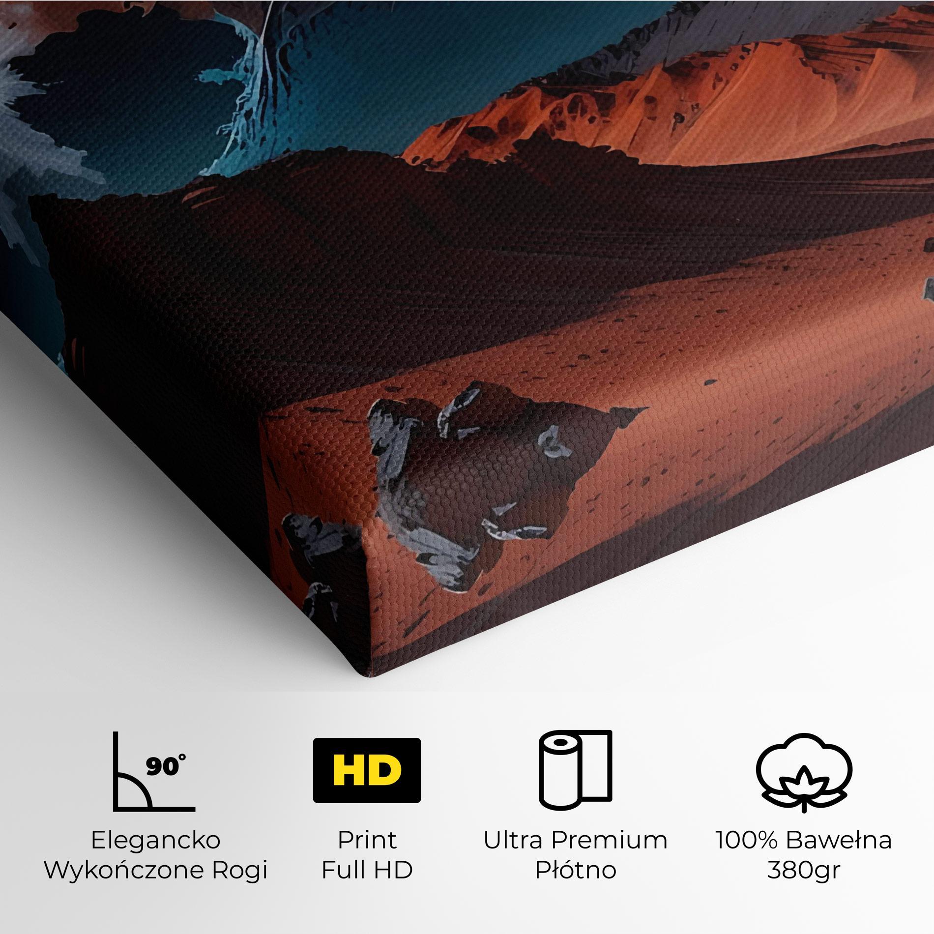 Obraz na Płótnie Grey Orange Moon Art mockup 4