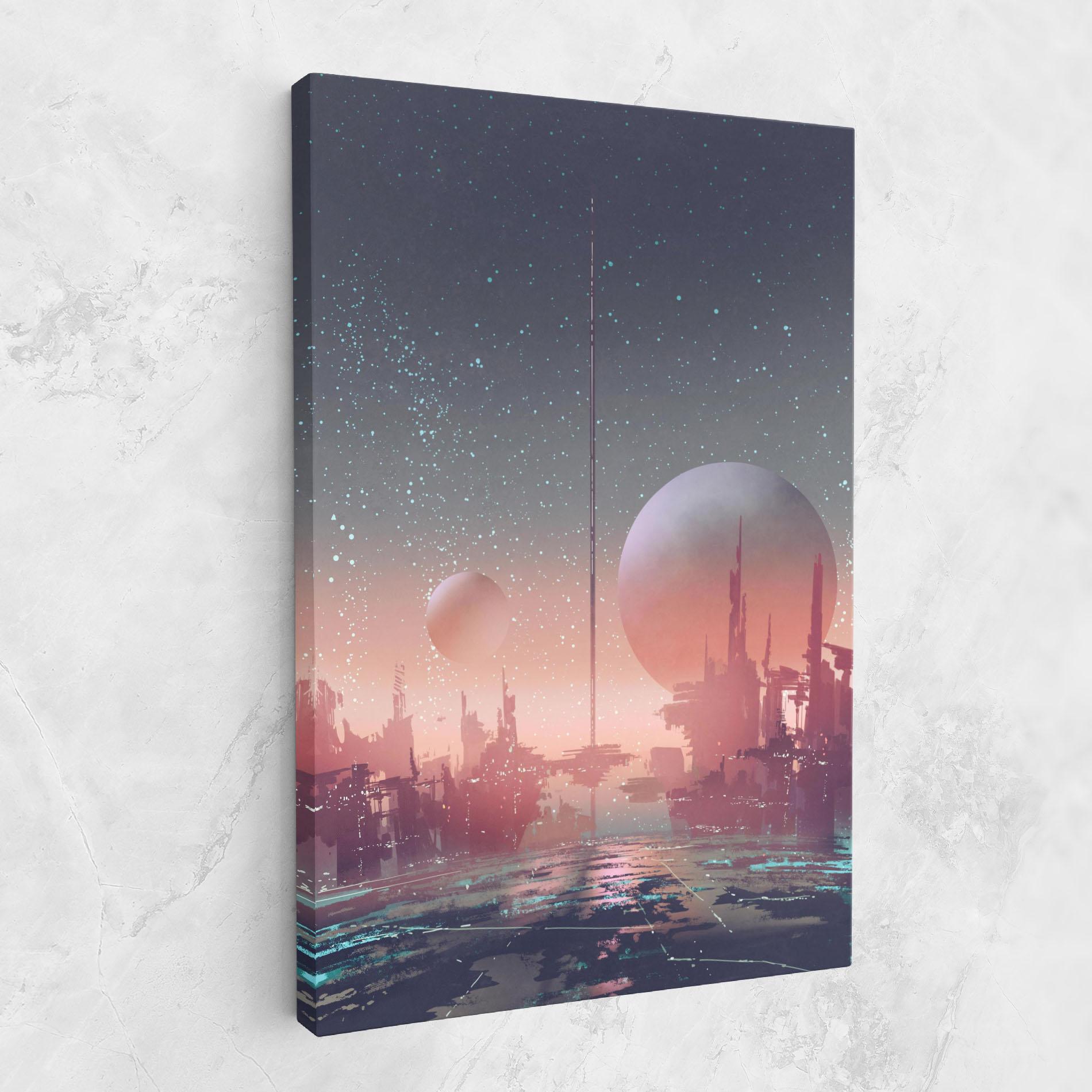 Obraz na Płótnie Futuristic Alien Buildings mockup 1