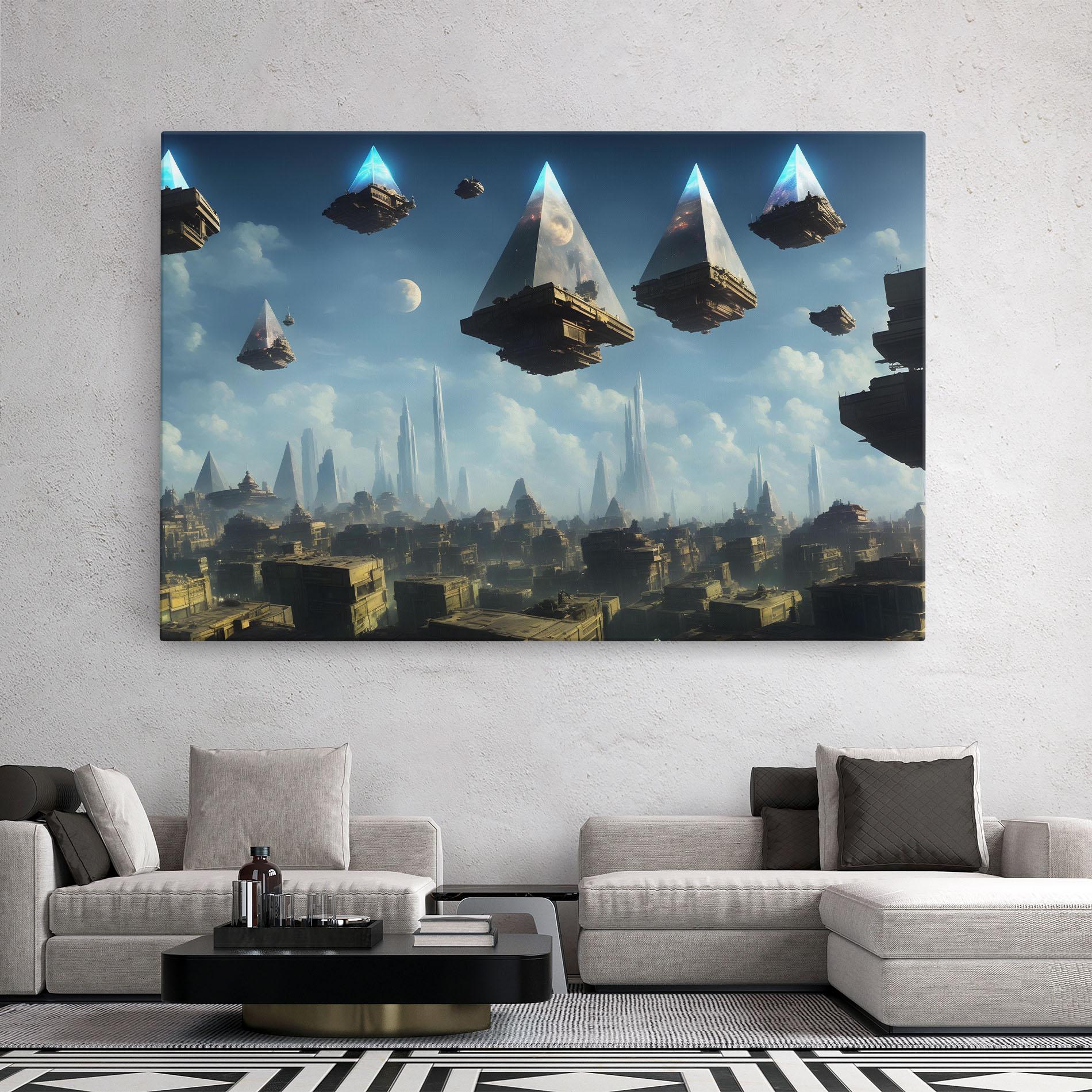 Obraz na Płótnie Flying Piramids mockup 2