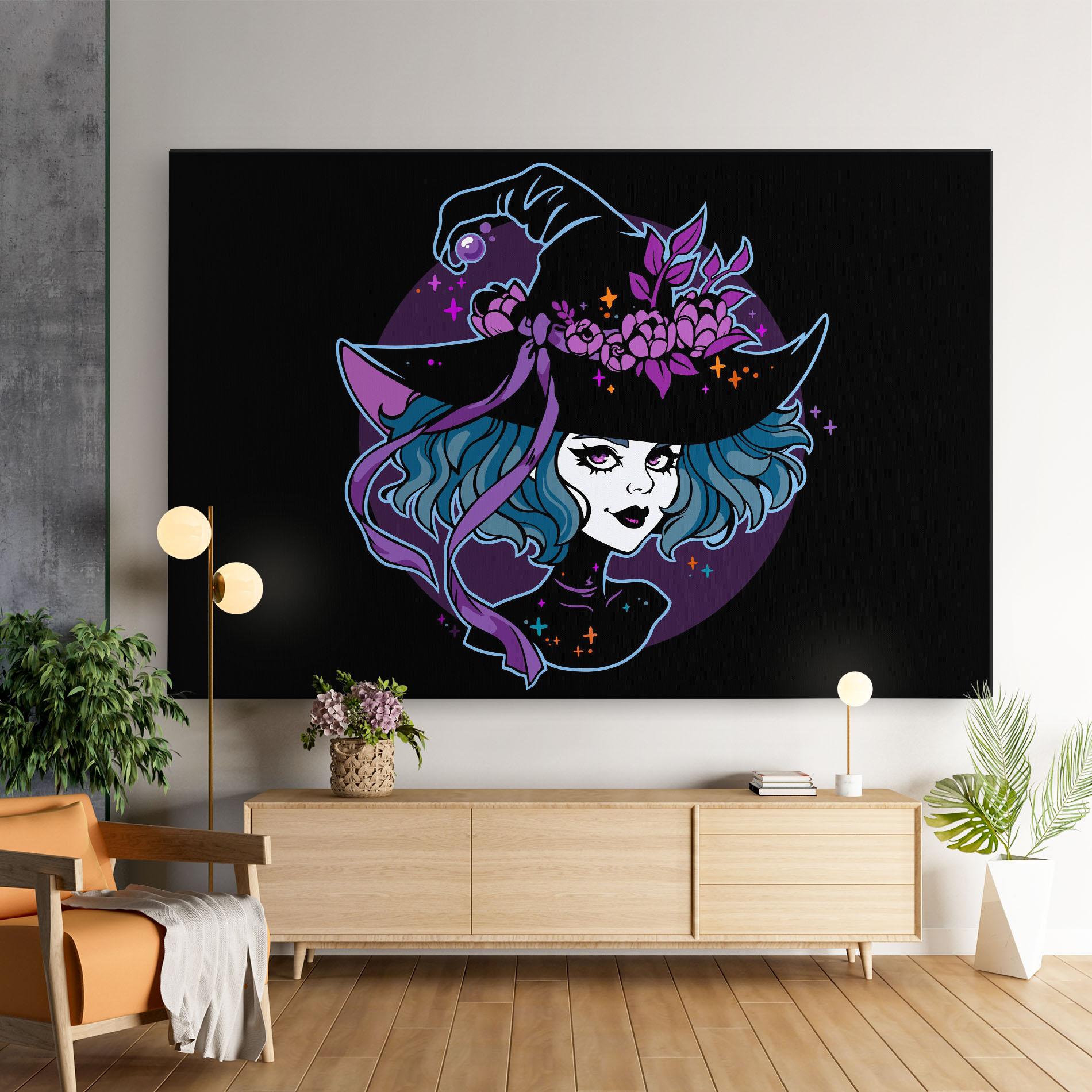 Obraz na Płótnie Cute Purple Witch mockup 9