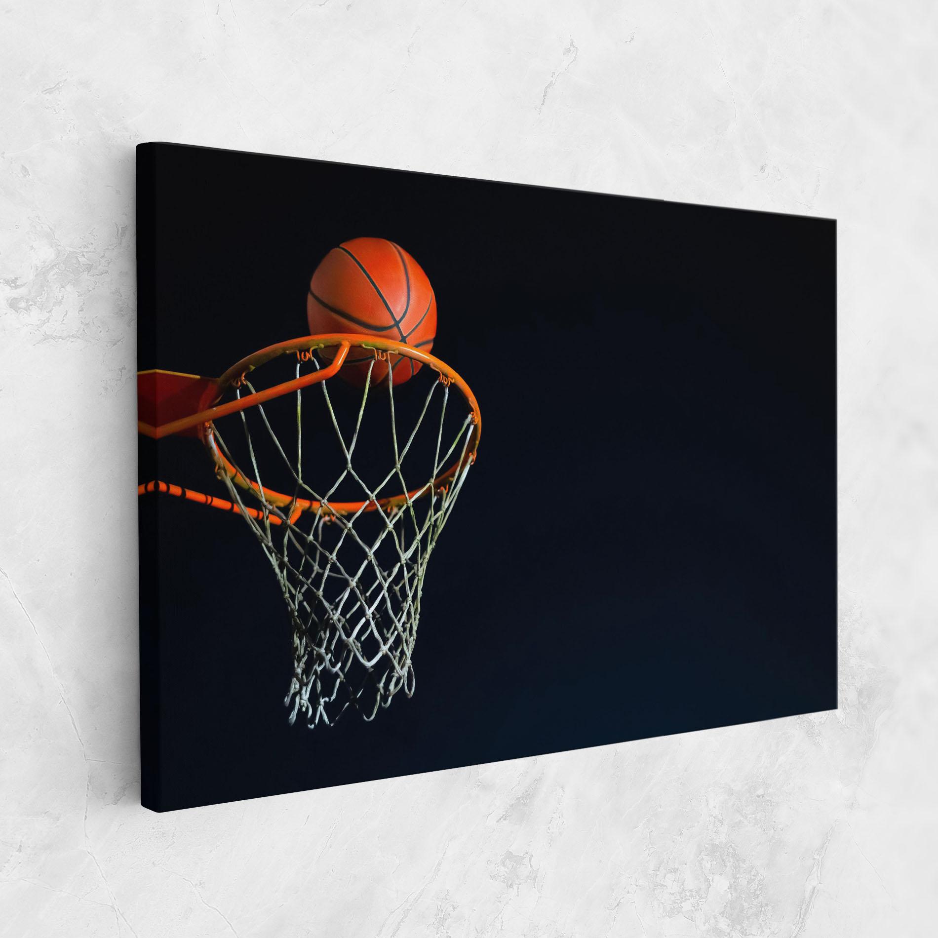 Obraz na Płótnie Basketball Hoop On Black mockup 1