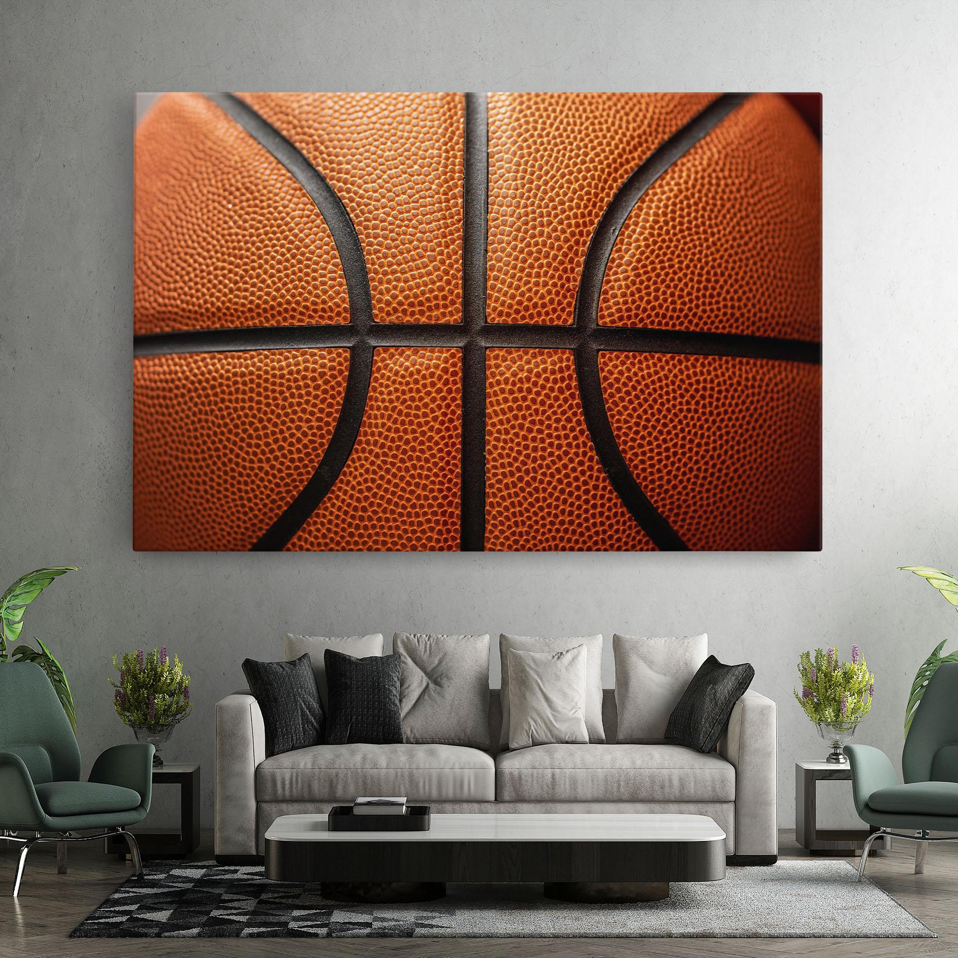 Obraz na Płótnie Close Up Leather Basketball mockup 7