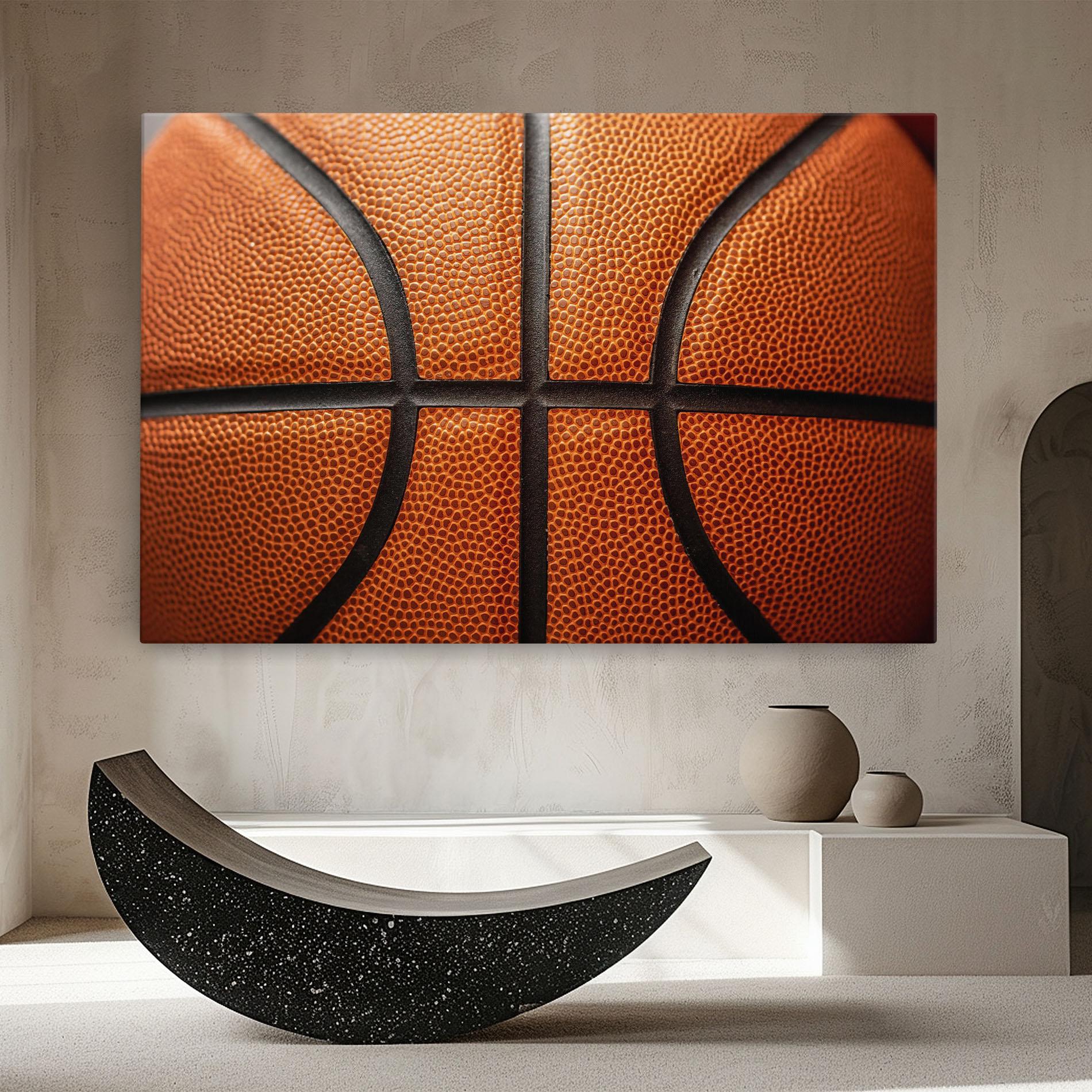 Obraz na Płótnie Close Up Leather Basketball mockup 8