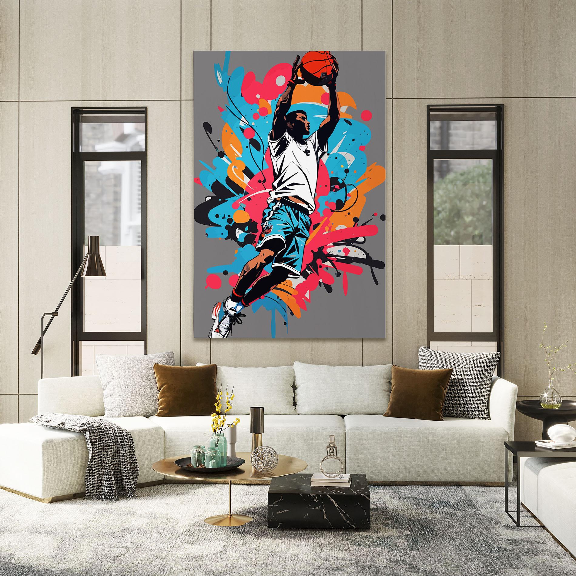 Obraz na Płótnie Blue Red Basket mockup 2