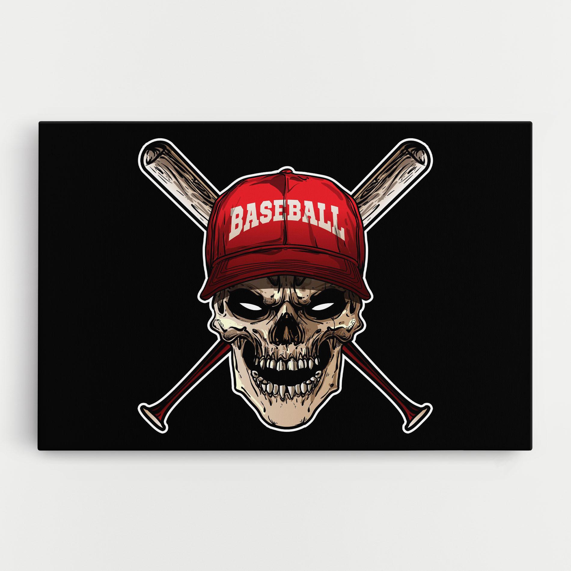 Obraz na Płótnie Baseball Skull mockup 0