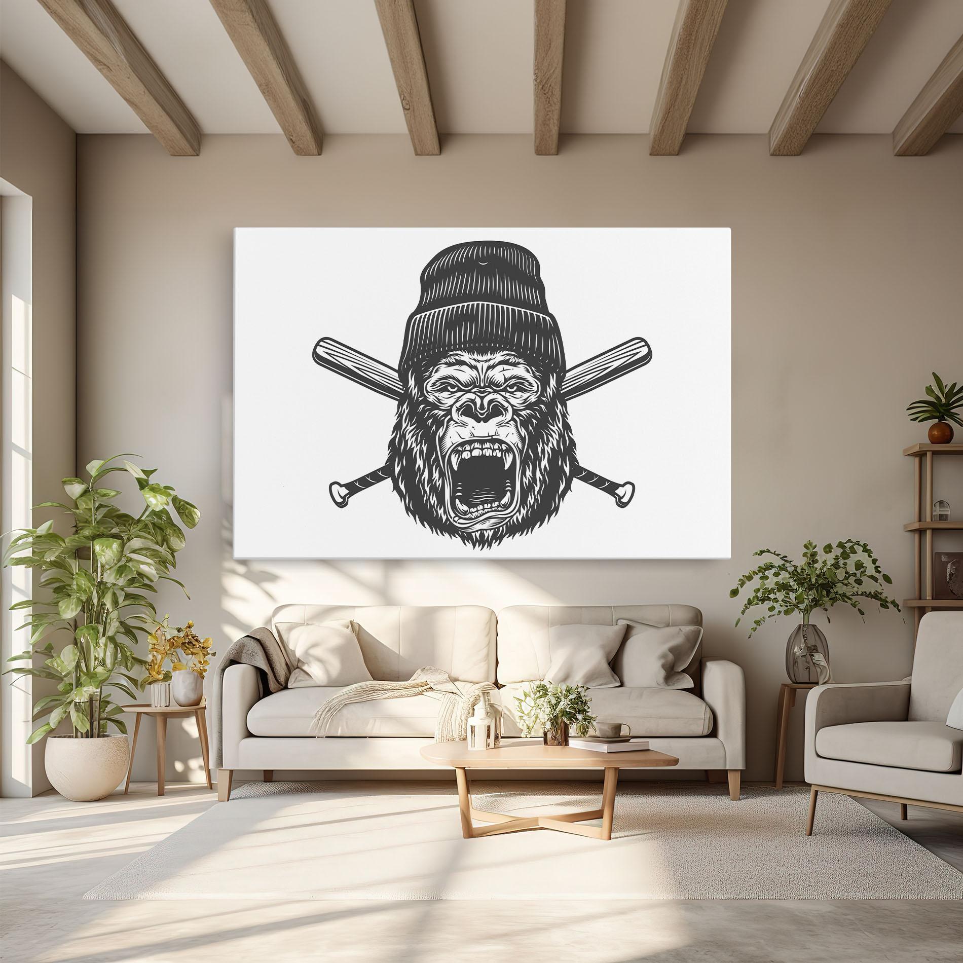 Obraz na Płótnie Baseball Gorilla mockup 6
