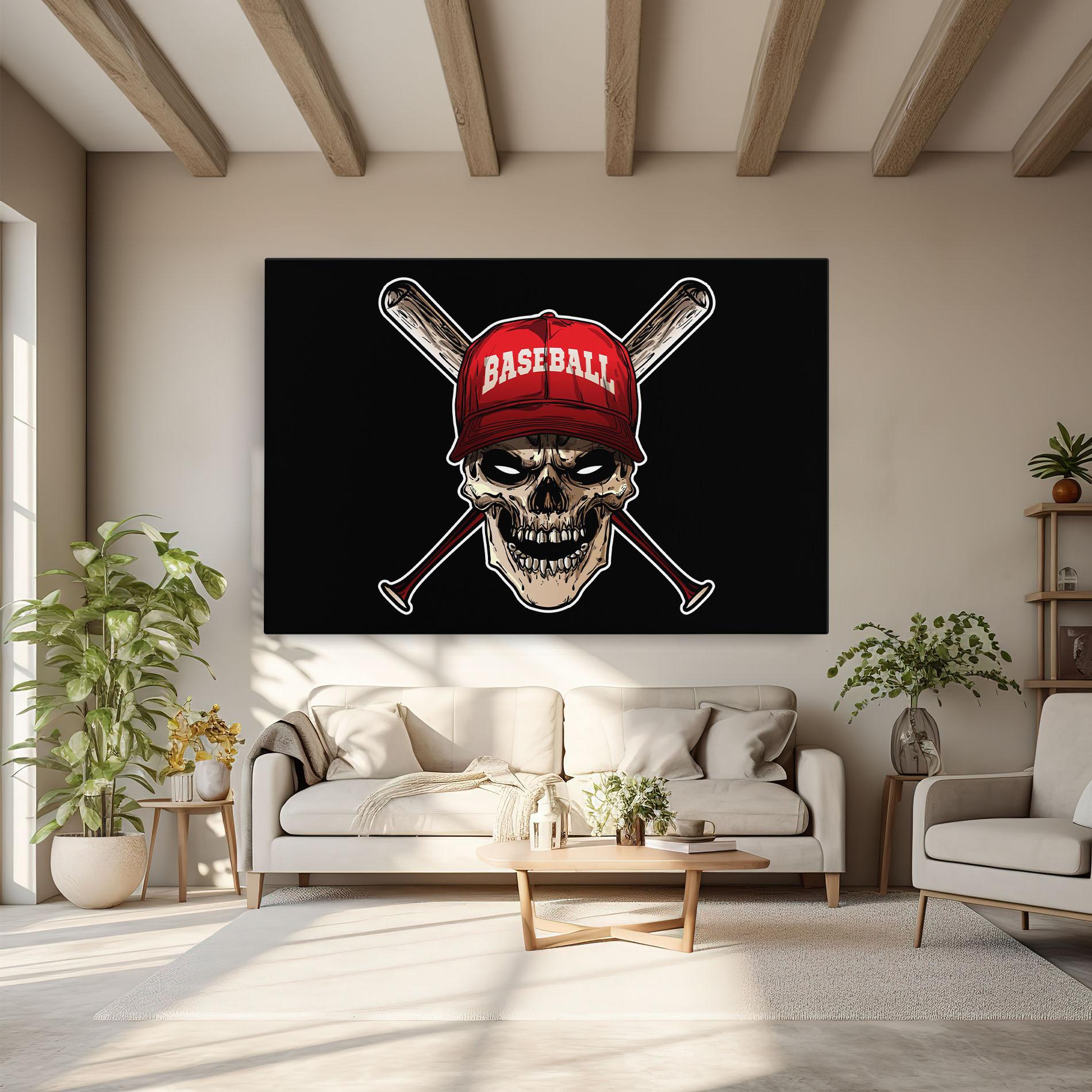 Obraz na Płótnie Baseball Skull mockup 6
