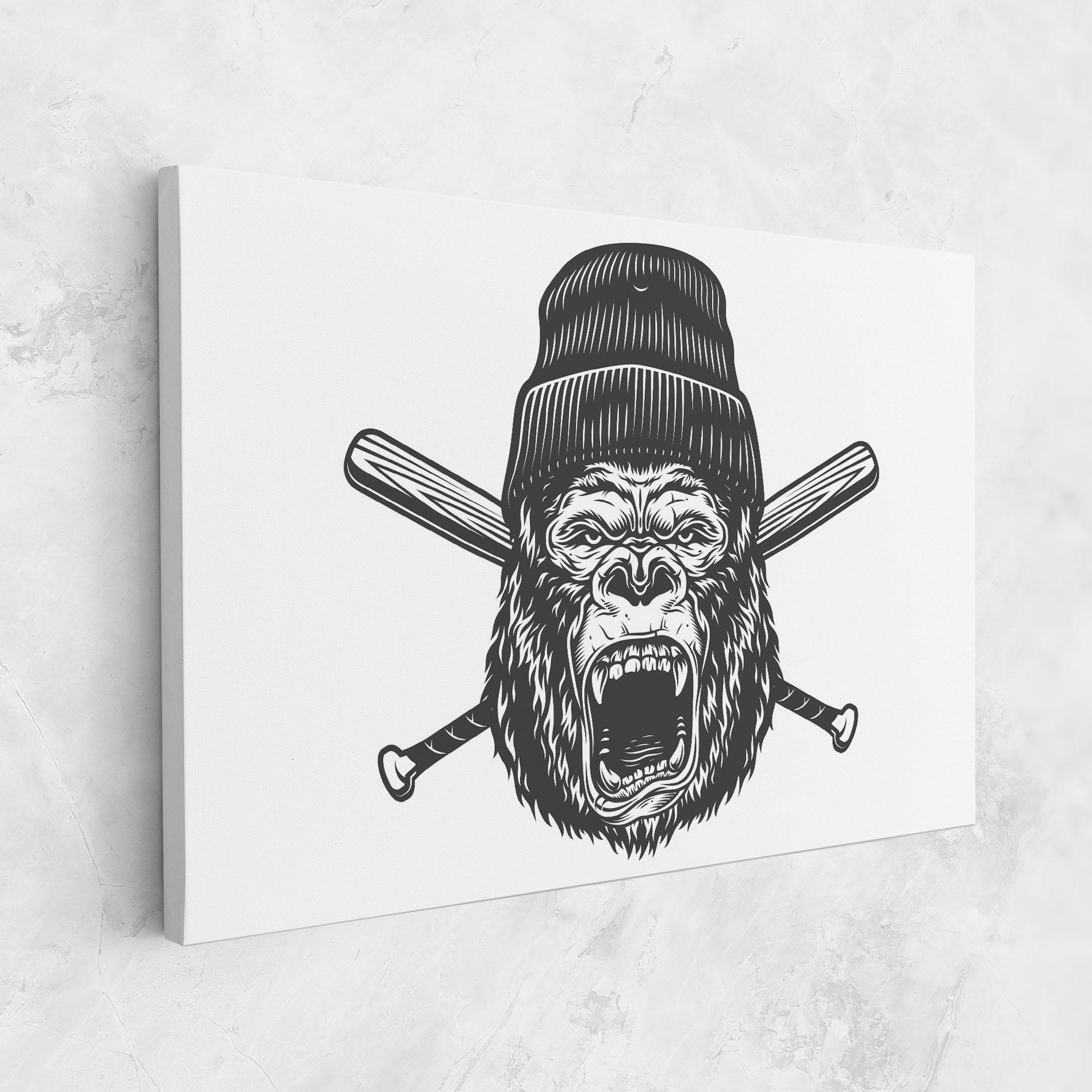 Obraz na Płótnie Baseball Gorilla mockup 1