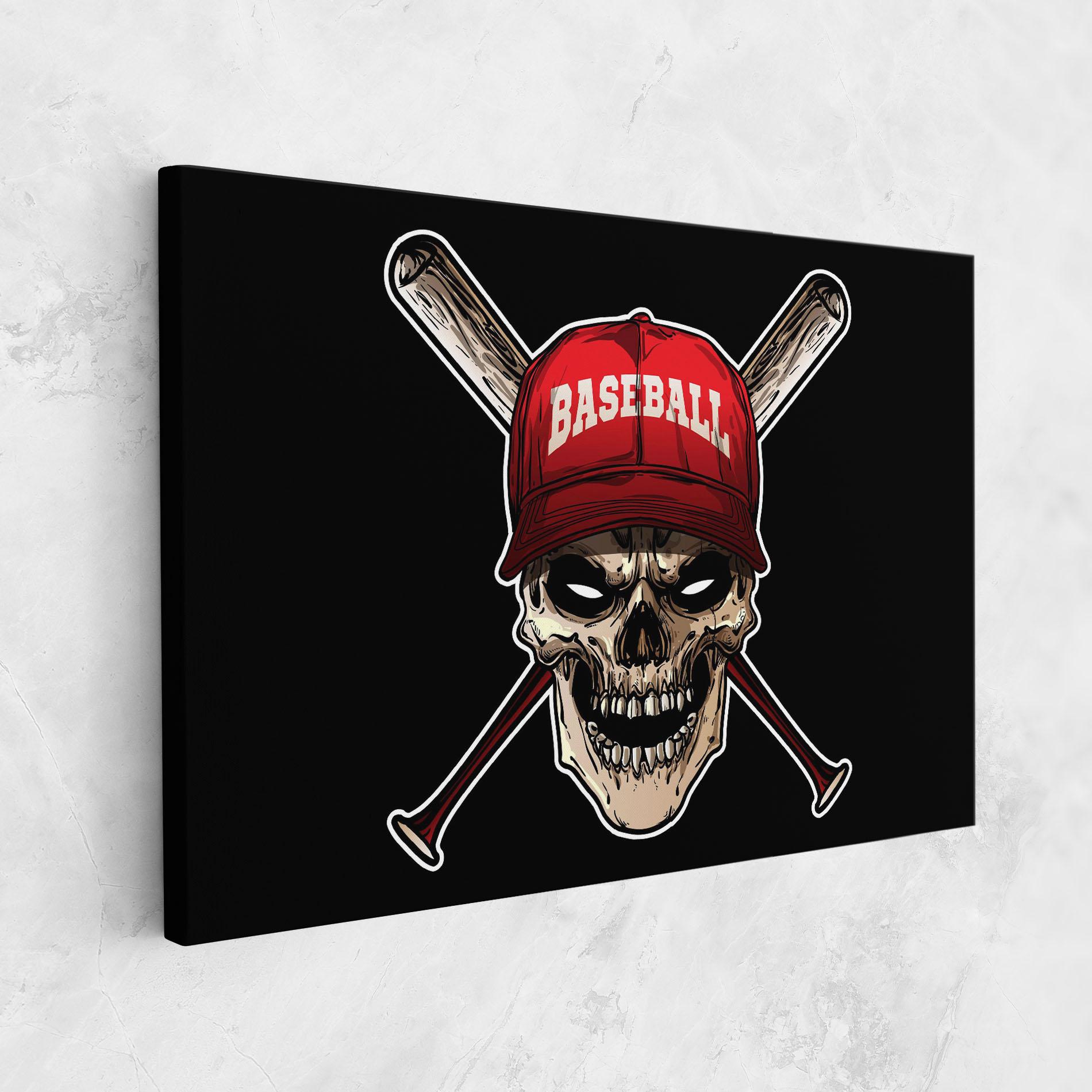Obraz na Płótnie Baseball Skull mockup 1