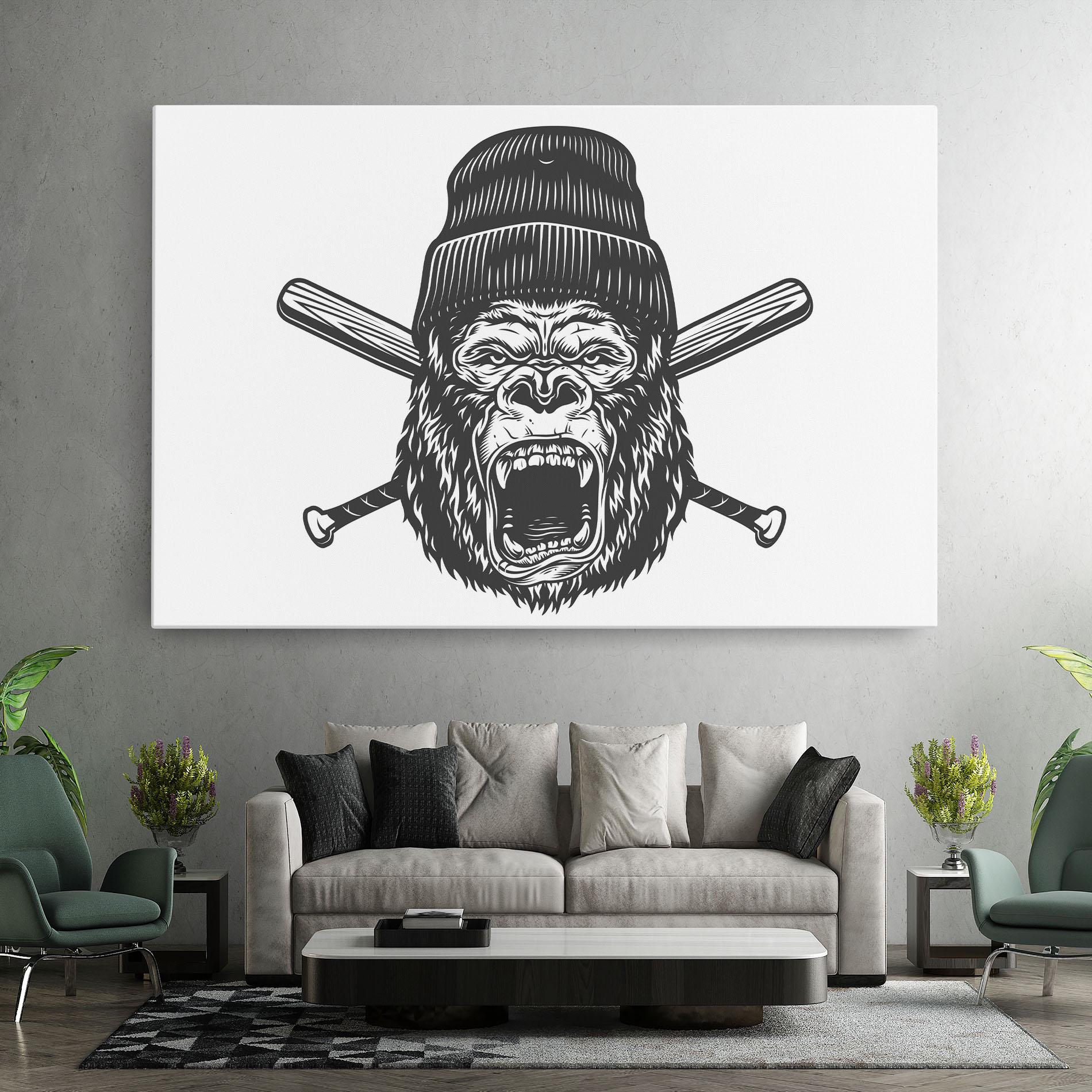 Obraz na Płótnie Baseball Gorilla mockup 7