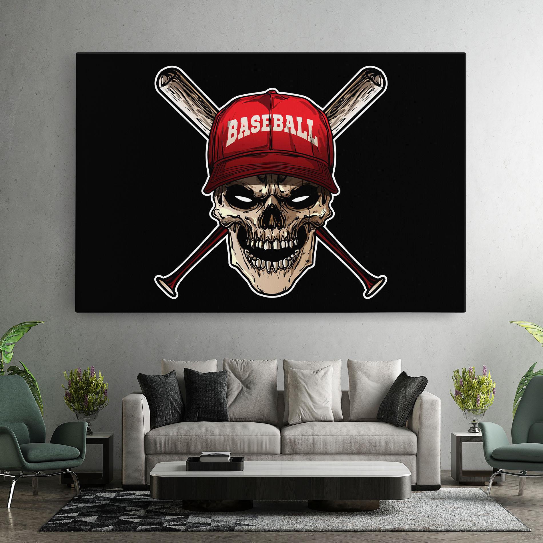 Obraz na Płótnie Baseball Skull mockup 7