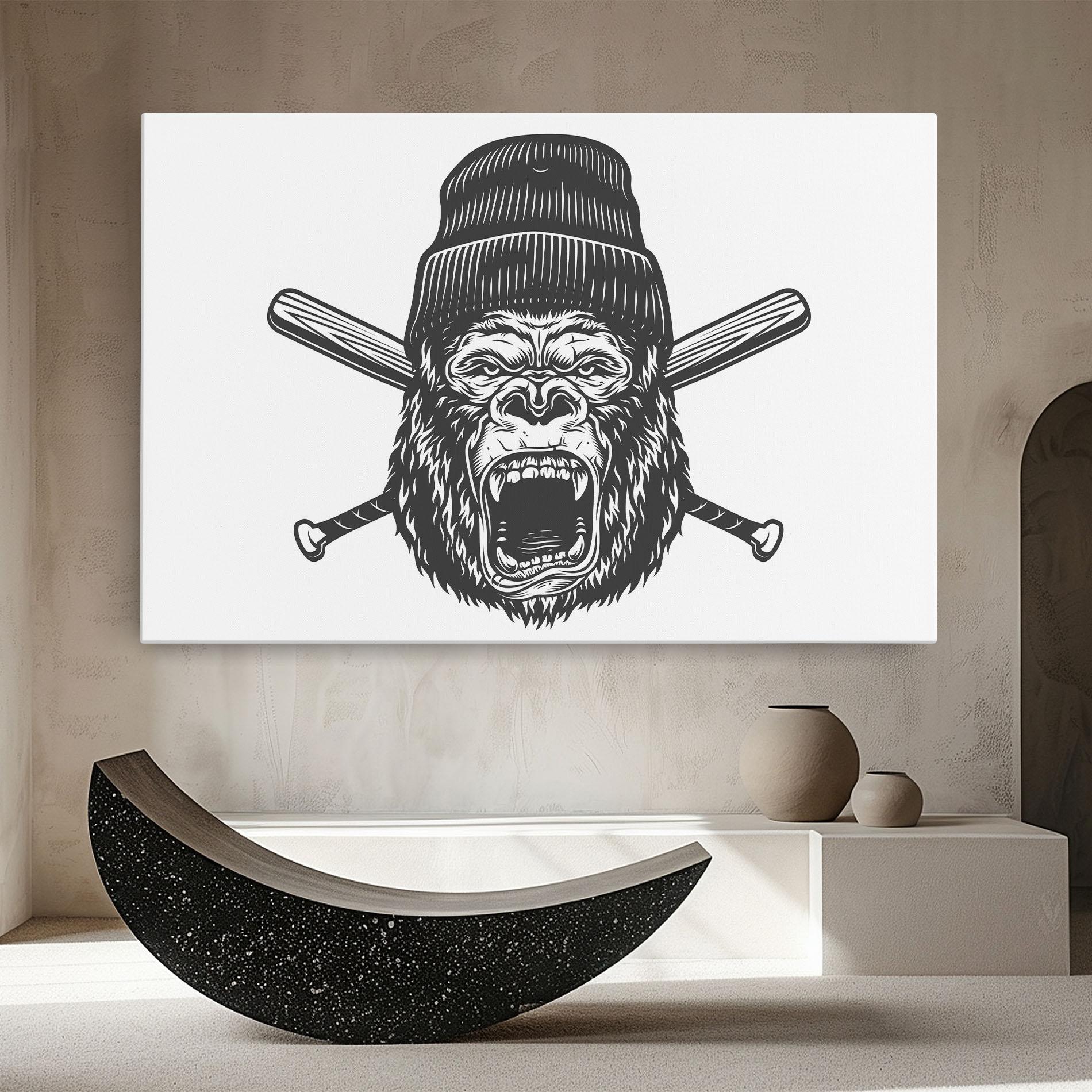 Obraz na Płótnie Baseball Gorilla mockup 8