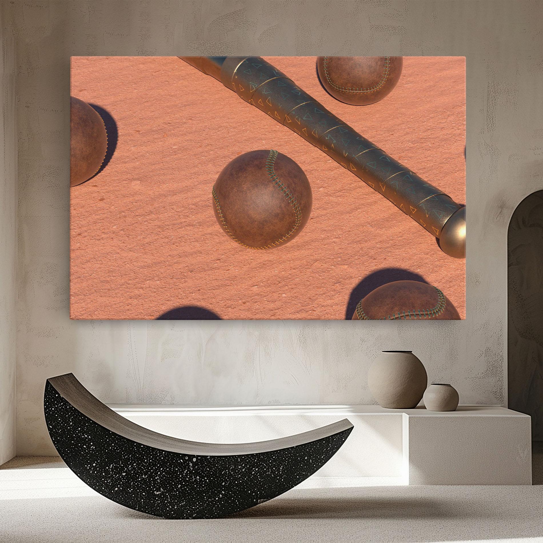 Obraz na Płótnie Baseball Set On Send mockup 8