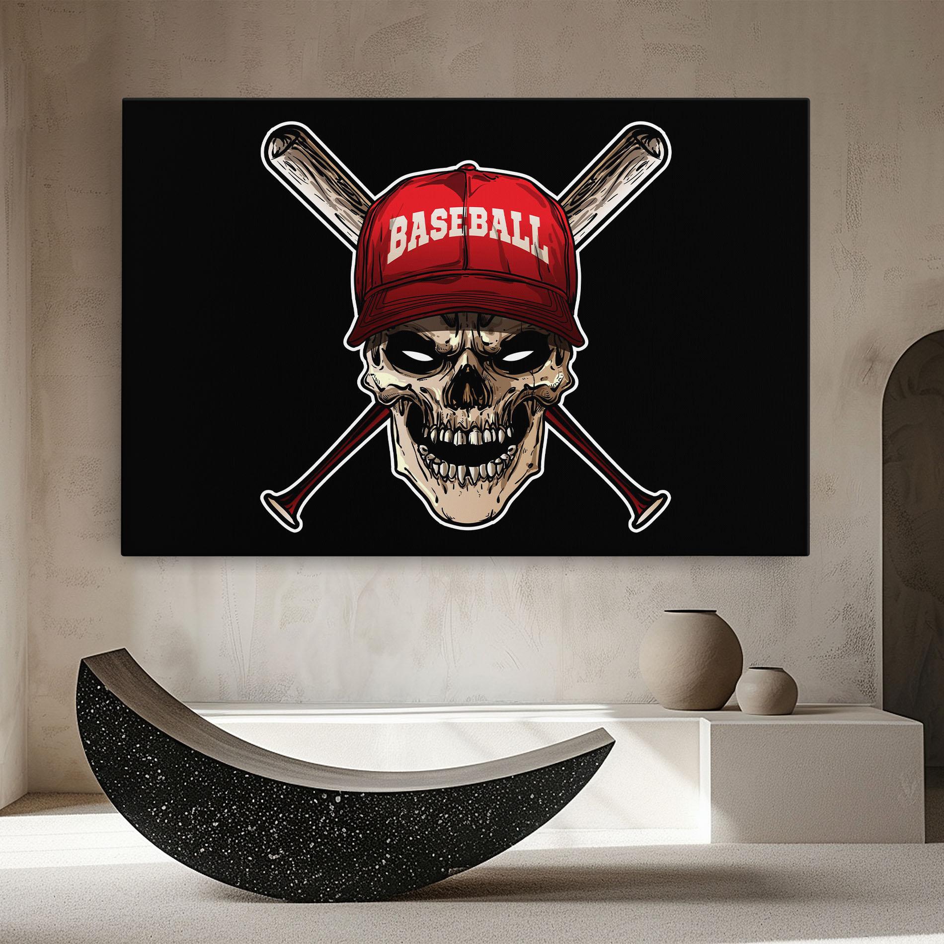 Obraz na Płótnie Baseball Skull mockup 8
