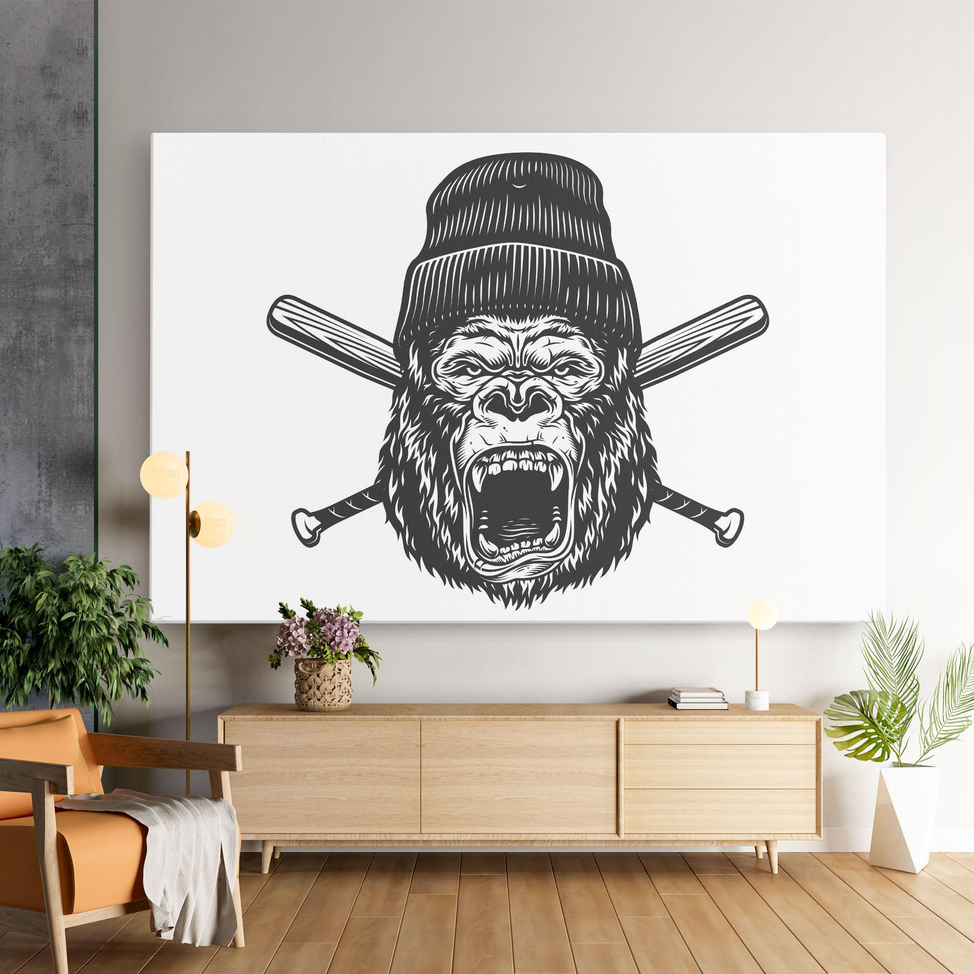 Obraz na Płótnie Baseball Gorilla mockup 9