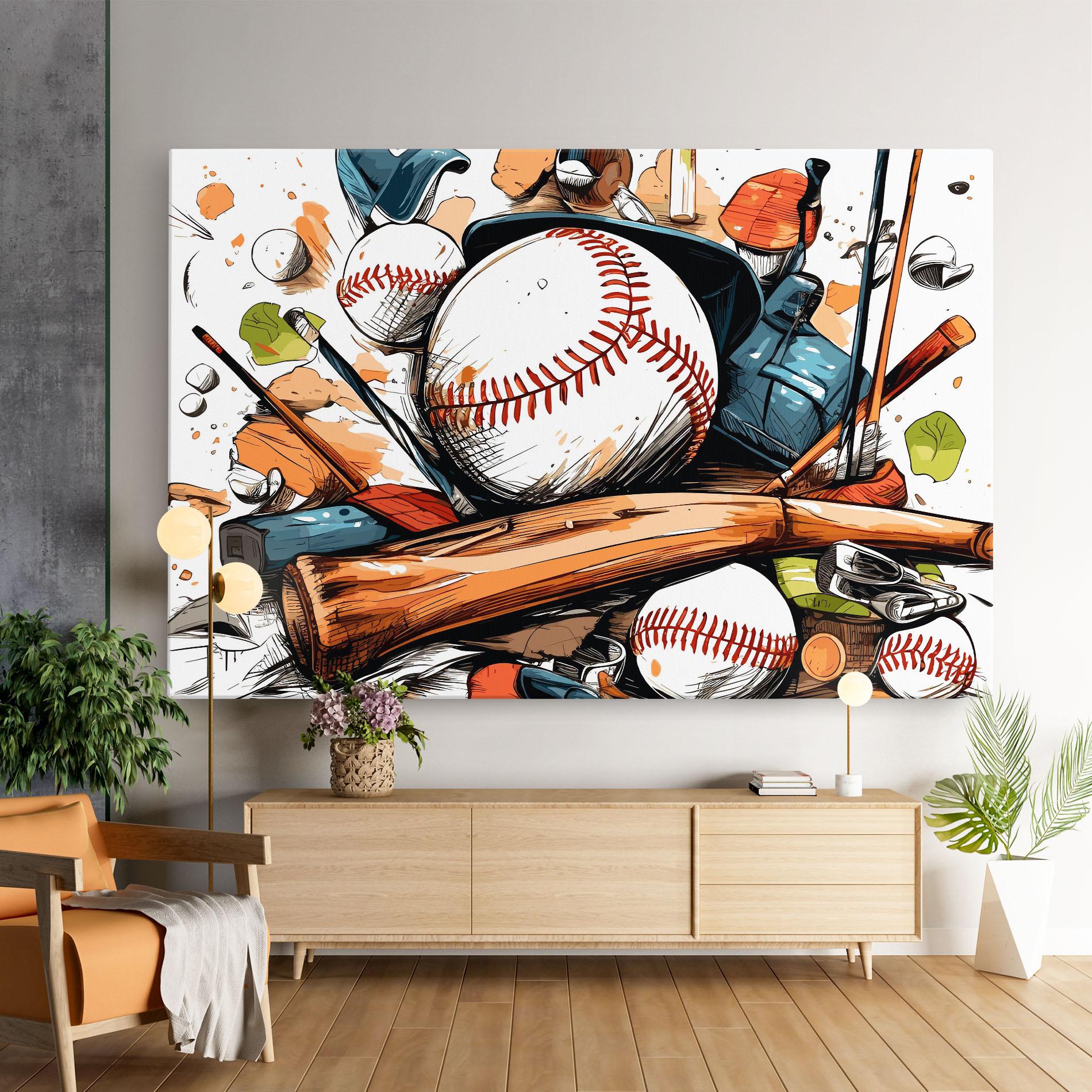 Obraz na Płótnie Baseball Trash mockup 9