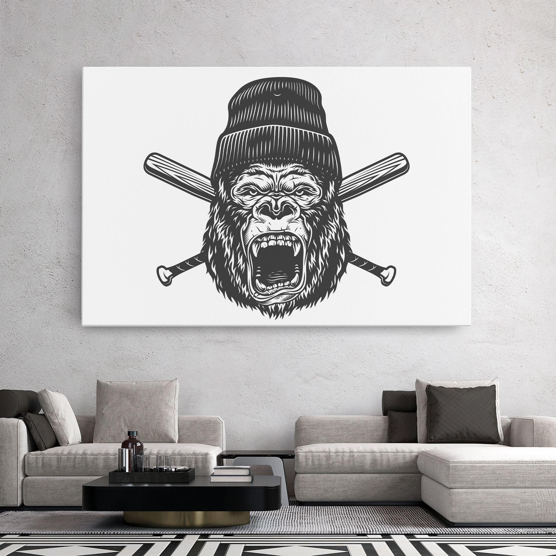 Obraz na Płótnie Baseball Gorilla mockup 2