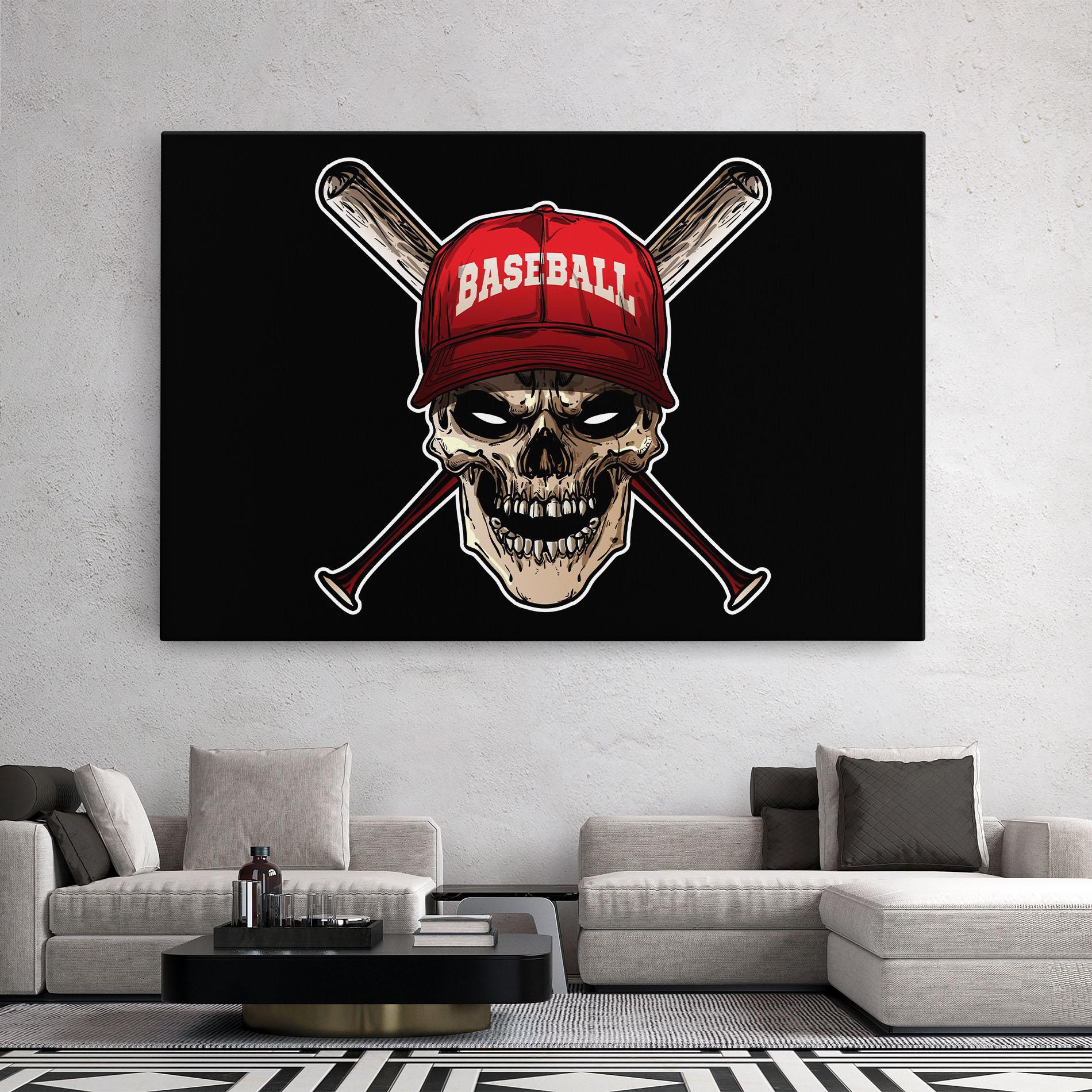 Obraz na Płótnie Baseball Skull mockup 2