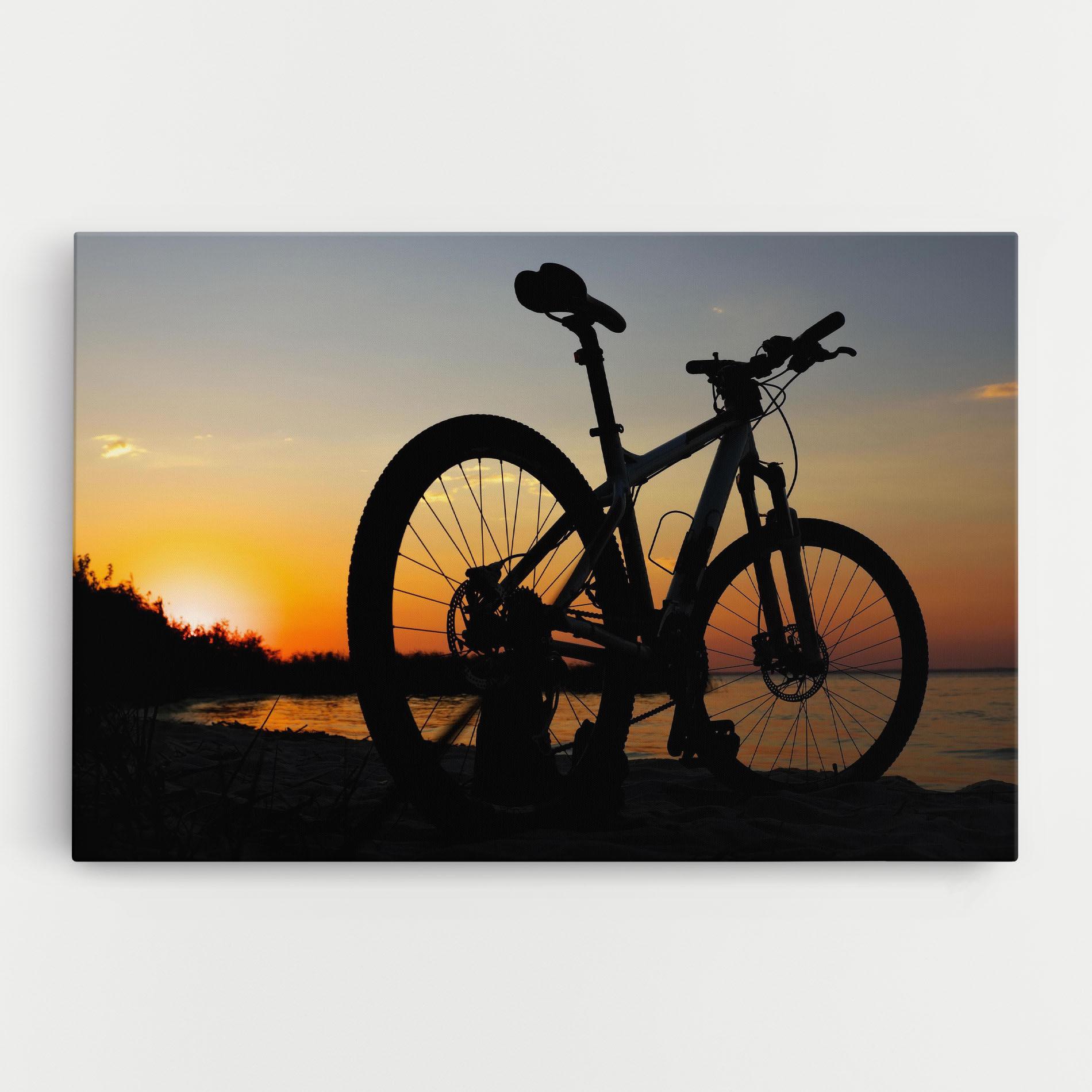 Obraz na Płótnie Beach Bike Silhouette mockup 0
