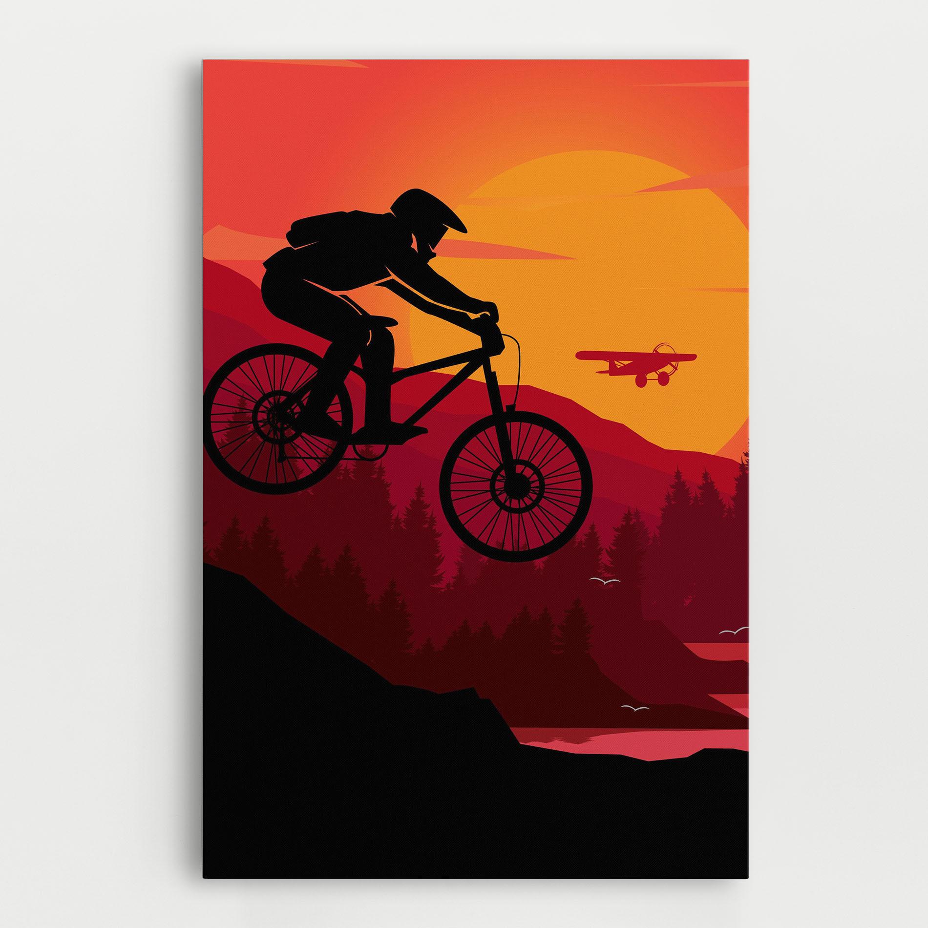 Obraz na Płótnie Mountain Bike Sunset mockup 0