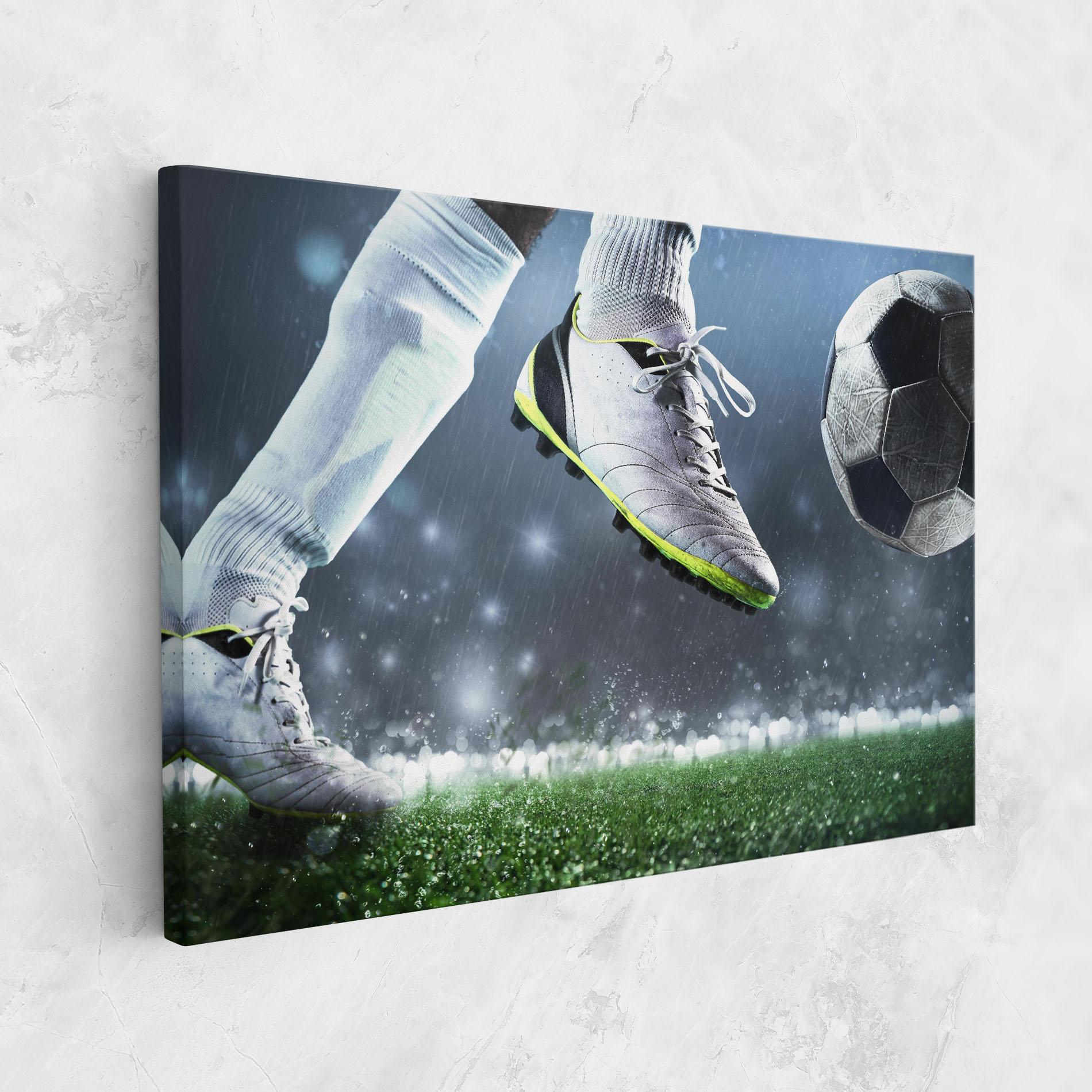 Obraz na Płótnie Close Up Football Scene mockup 1