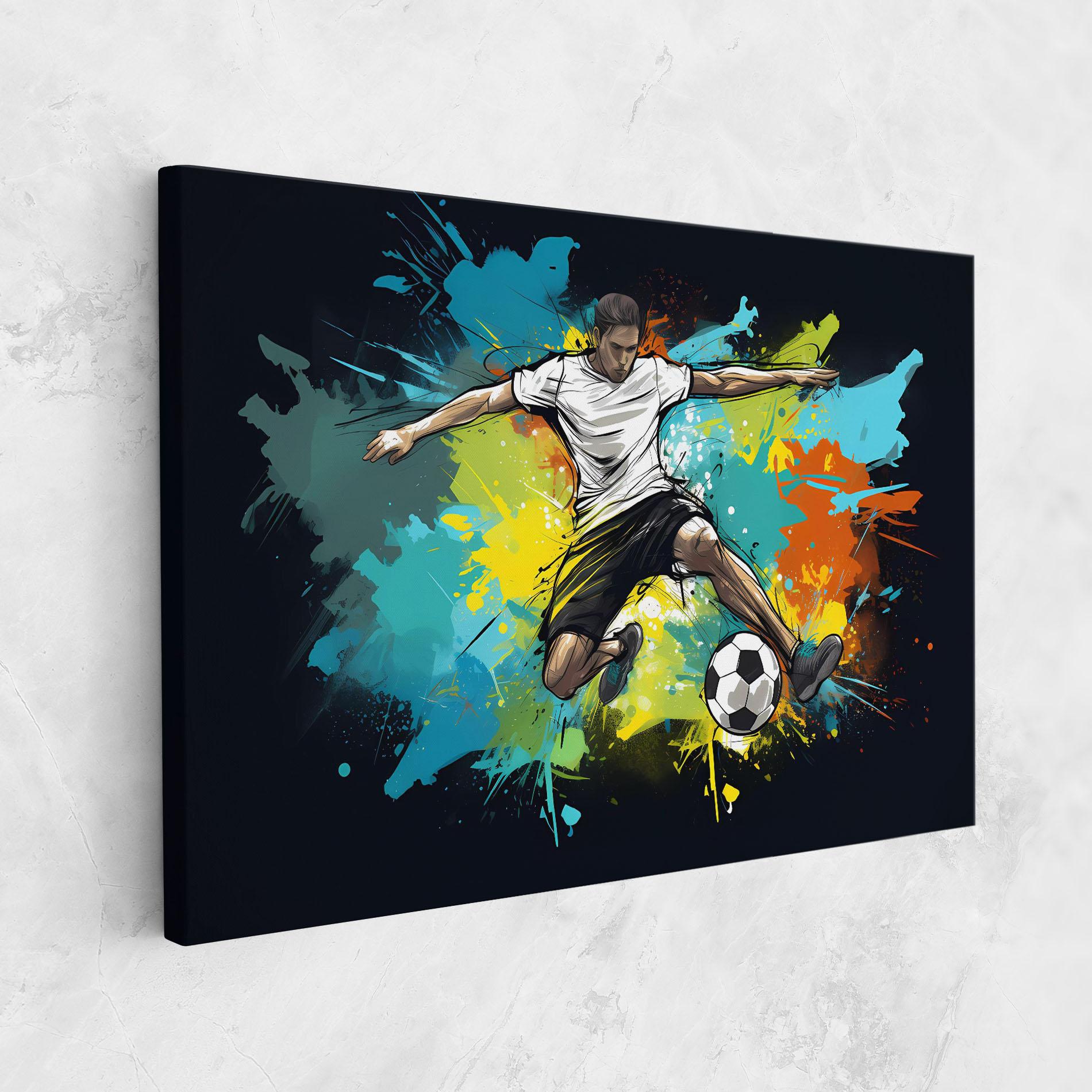 Obraz na Płótnie Green Paint Football Player mockup 1