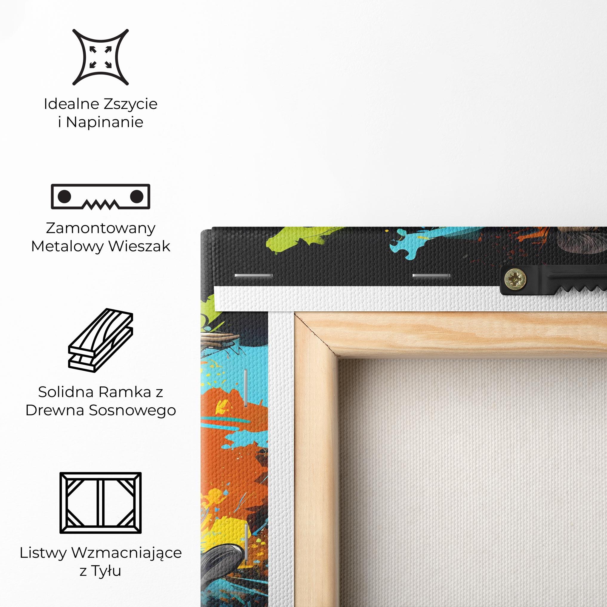 Obraz na Płótnie Green Paint Football Player mockup 5