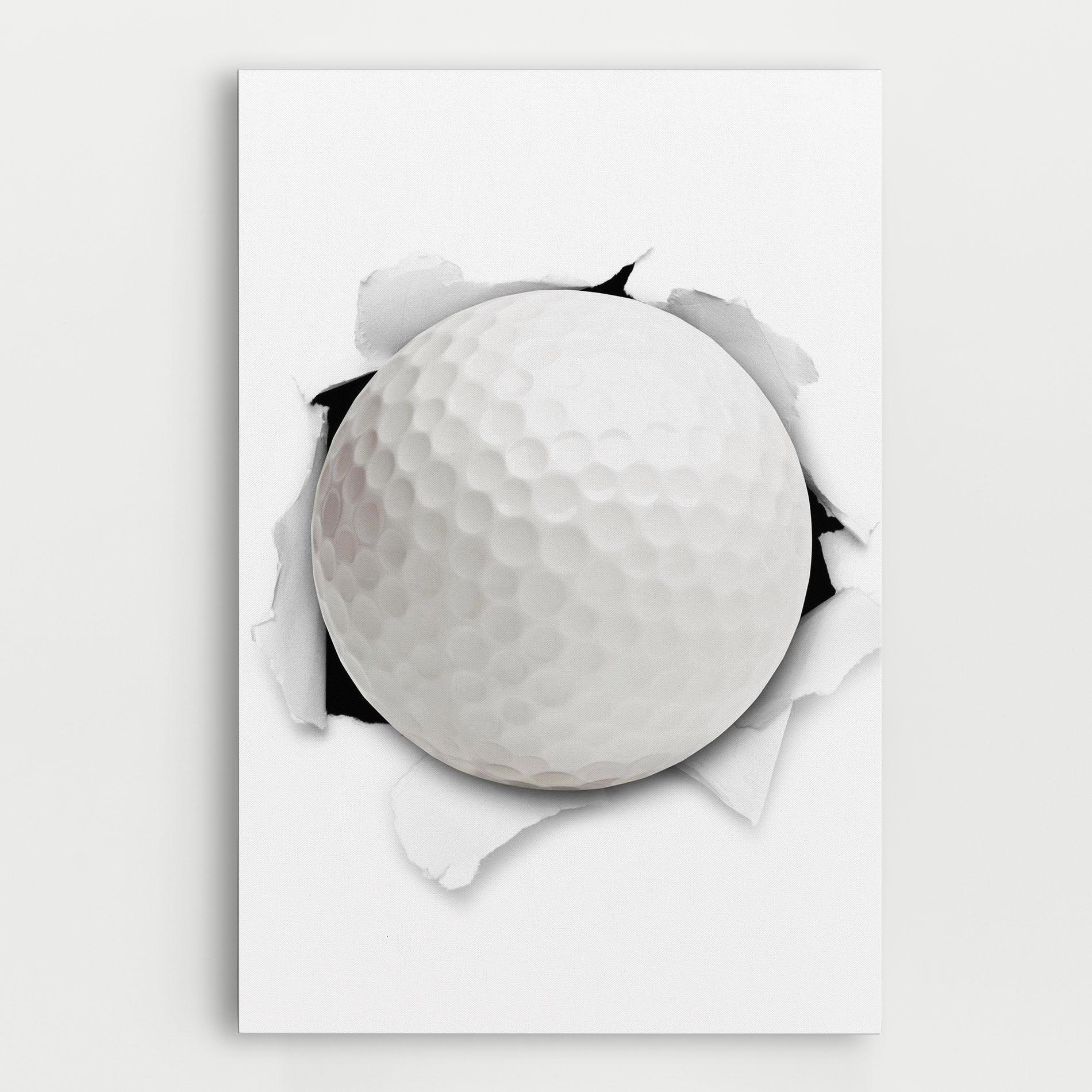 Obraz na Płótnie Golf Ball Bursting Hole mockup 0