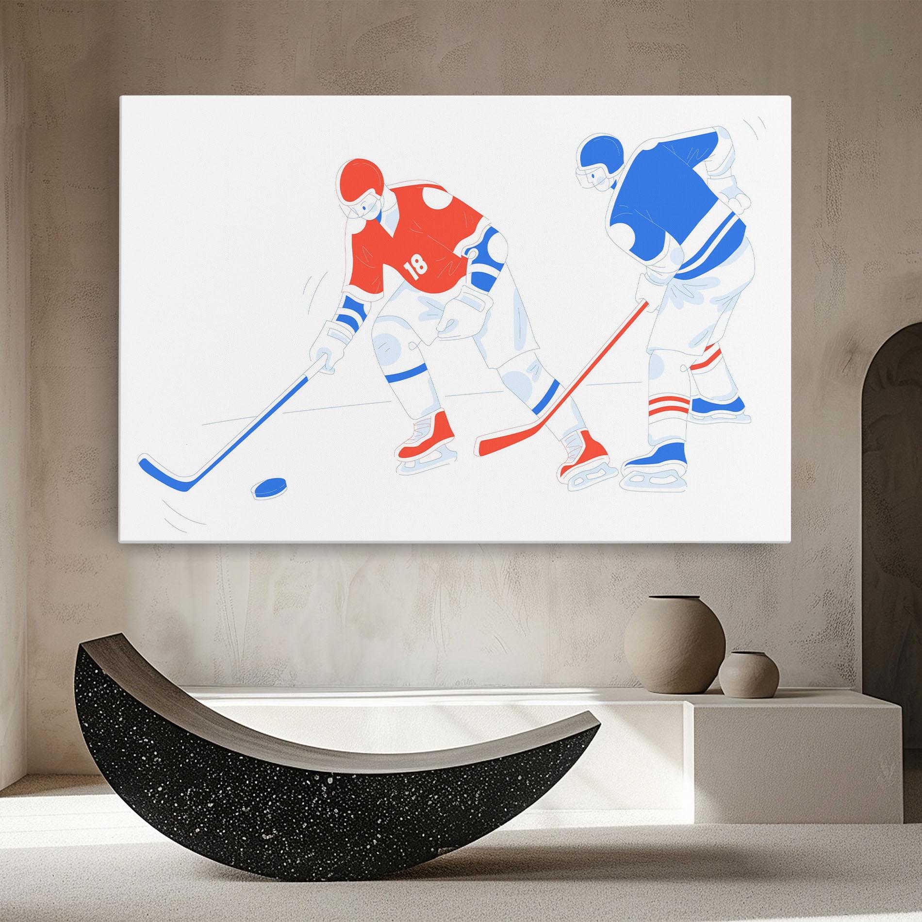 Obraz na Płótnie Orange Blue Hockey mockup 8