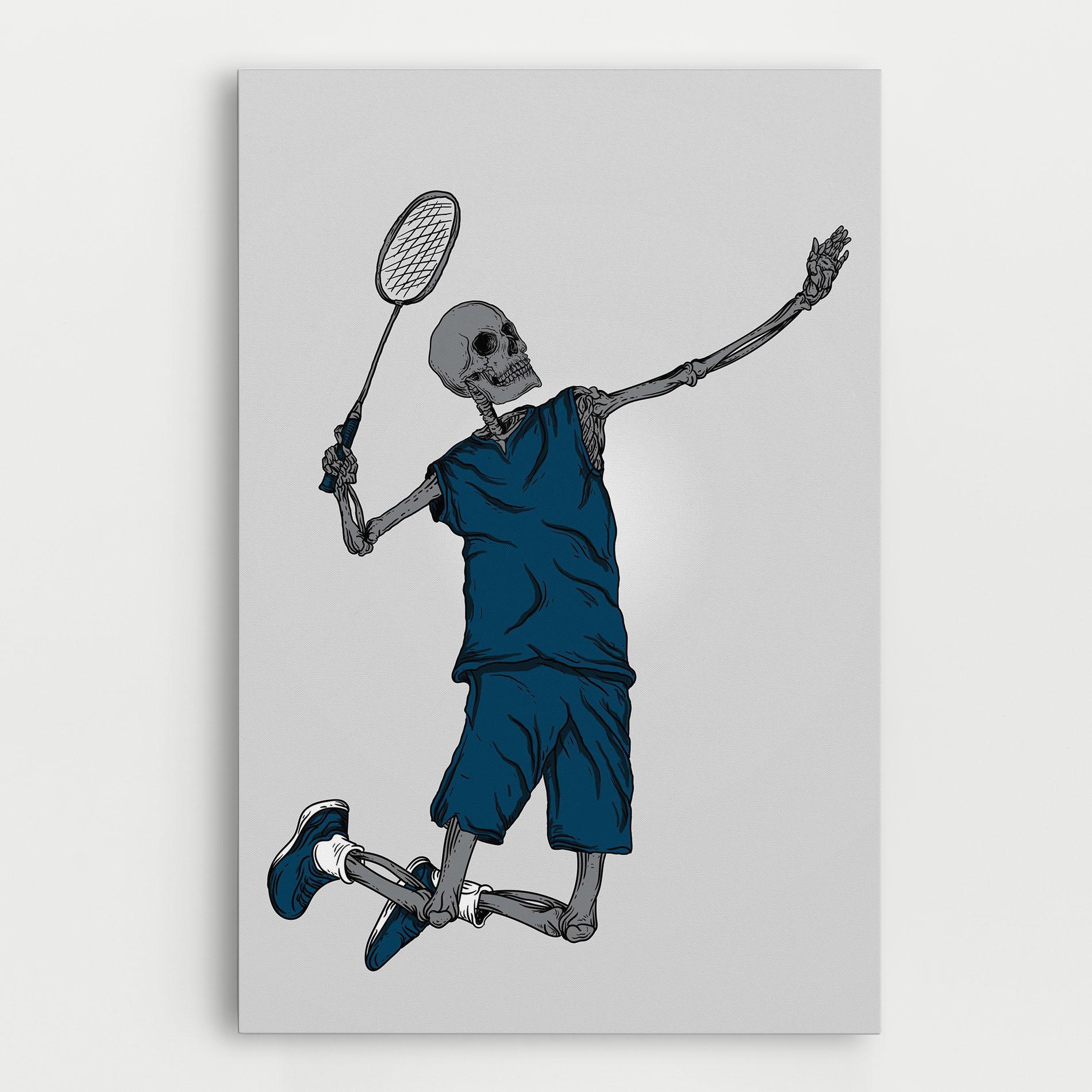 Obraz na Płótnie Blue Skull Tennis mockup 0