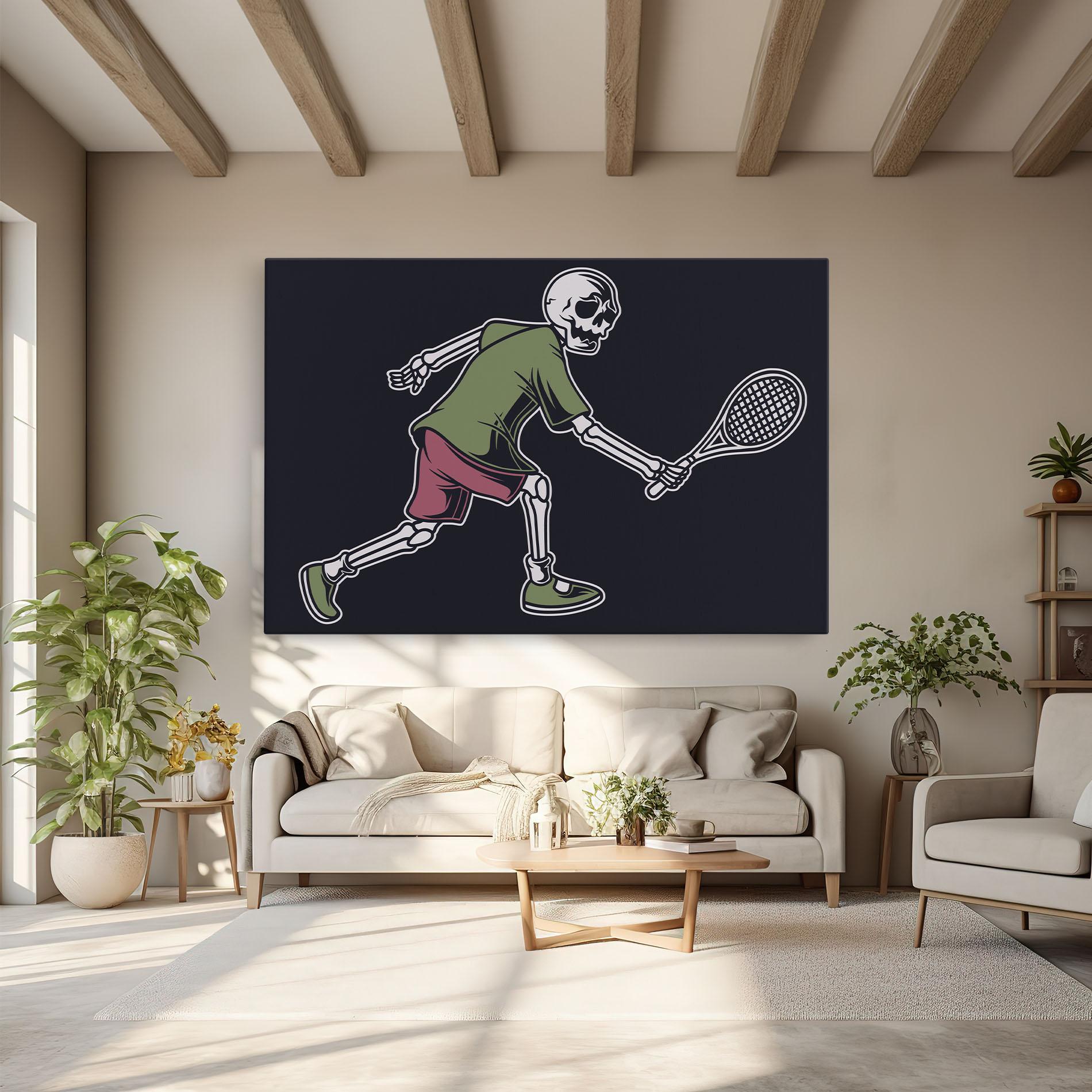 Obraz na Płótnie Skull Tennis mockup 6