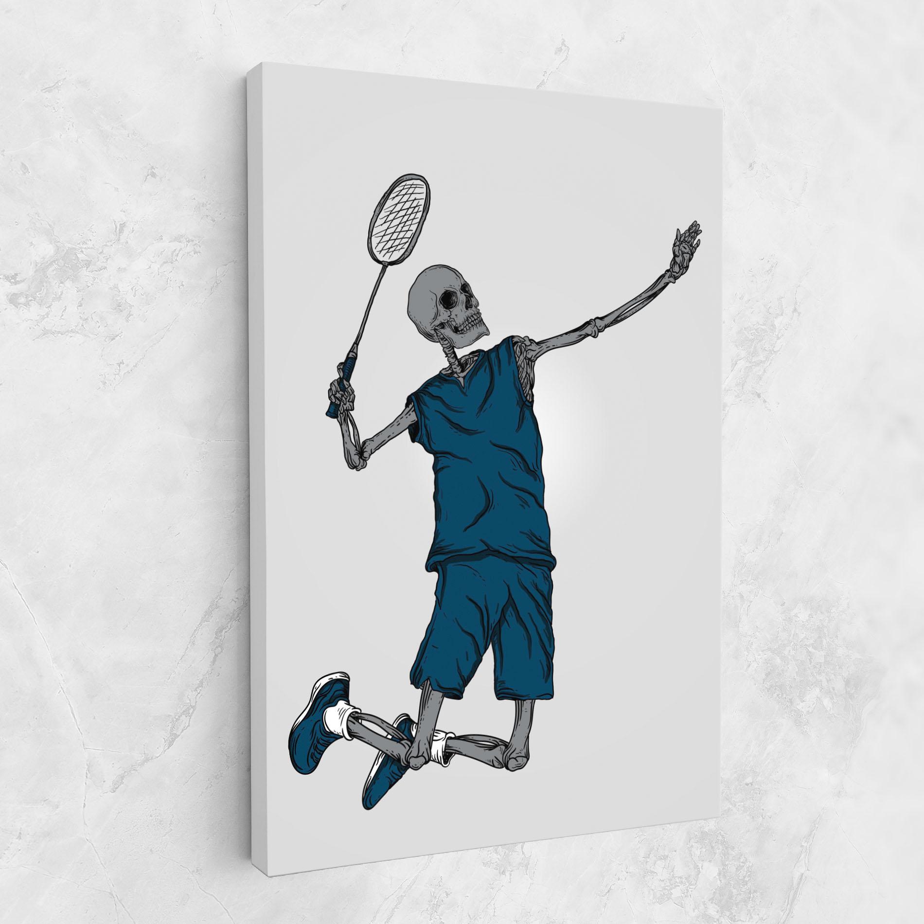 Obraz na Płótnie Blue Skull Tennis mockup 1