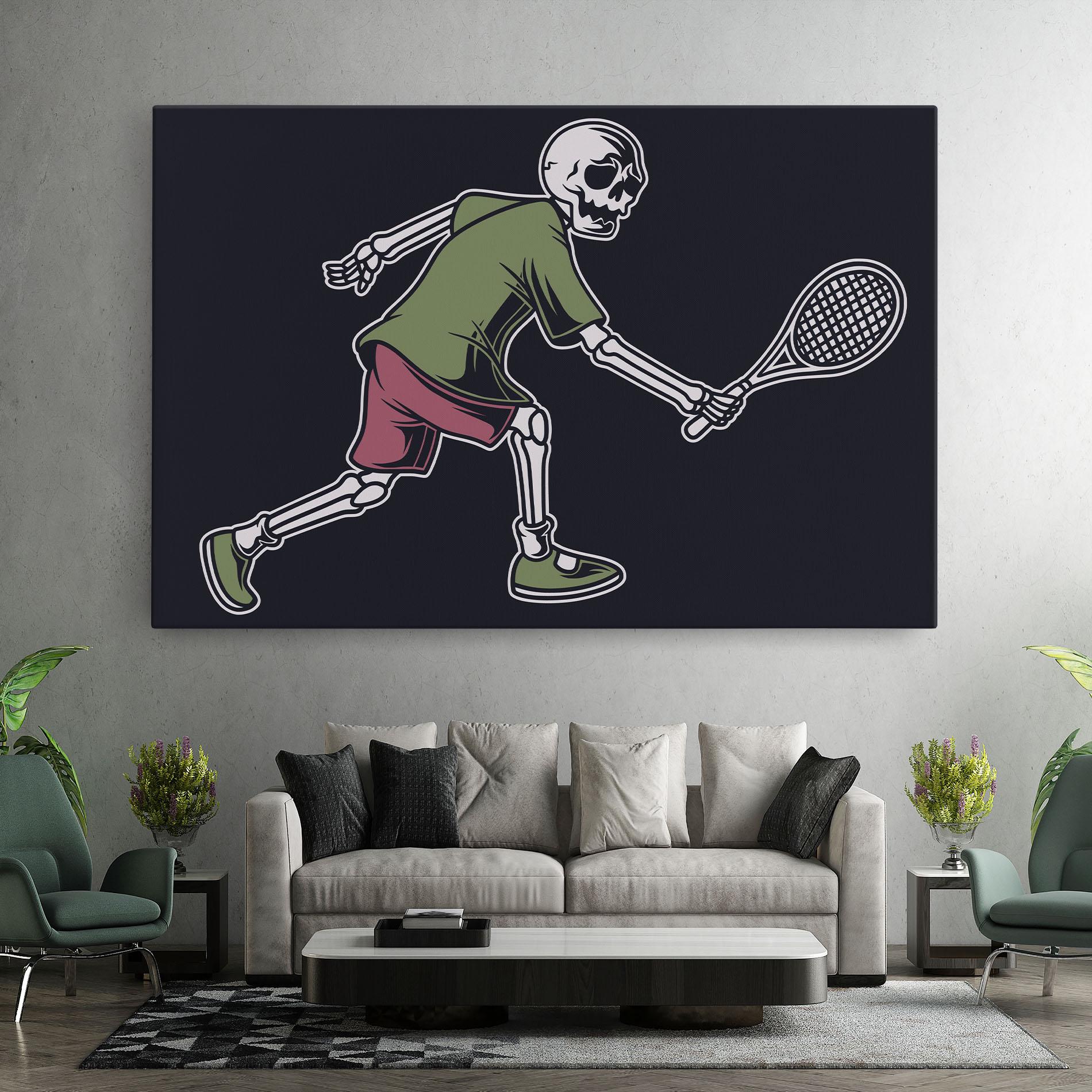 Obraz na Płótnie Skull Tennis mockup 7
