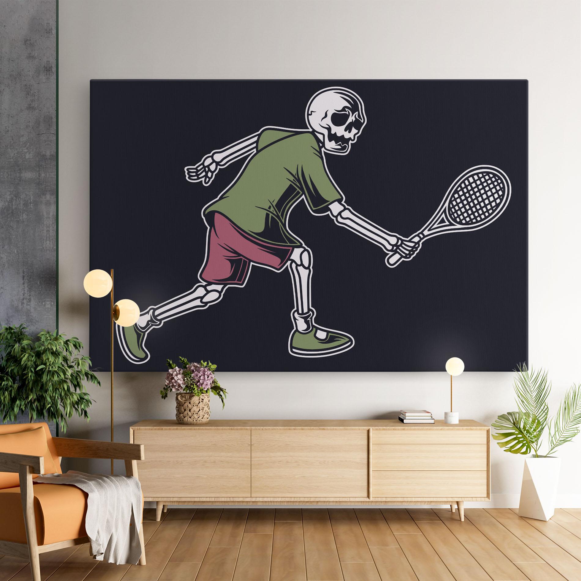 Obraz na Płótnie Skull Tennis mockup 9