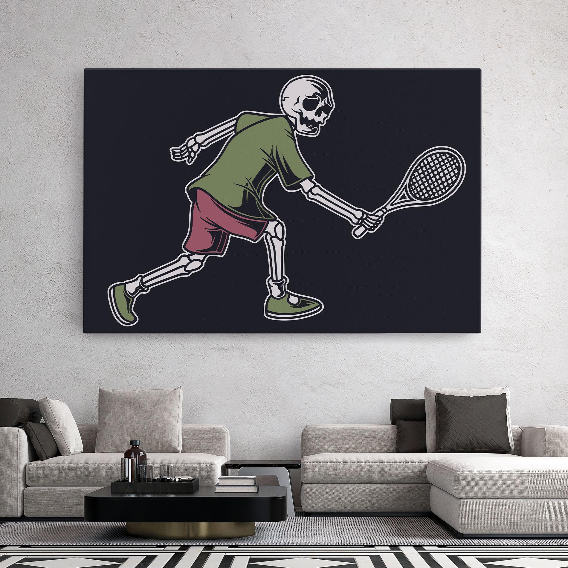 Obraz na Płótnie Skull Tennis mockup 2