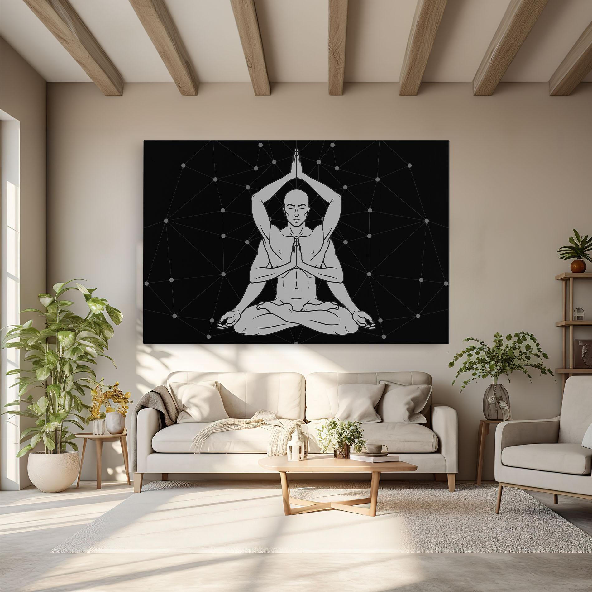 Obraz na Płótnie Meditation Grey Line mockup 6