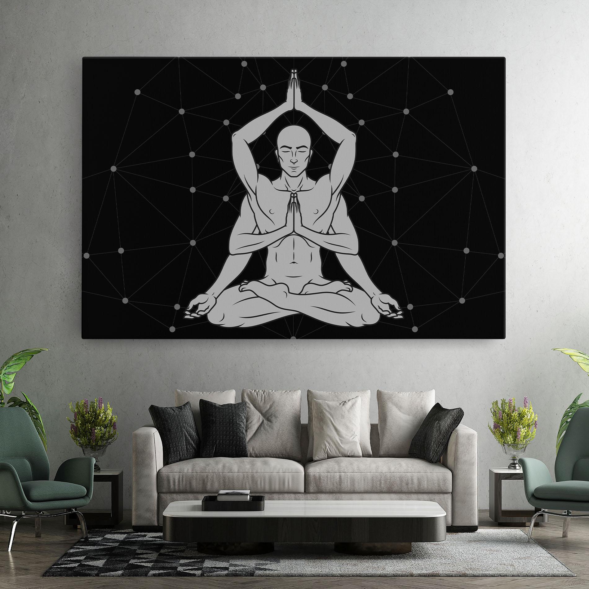 Obraz na Płótnie Meditation Grey Line mockup 7