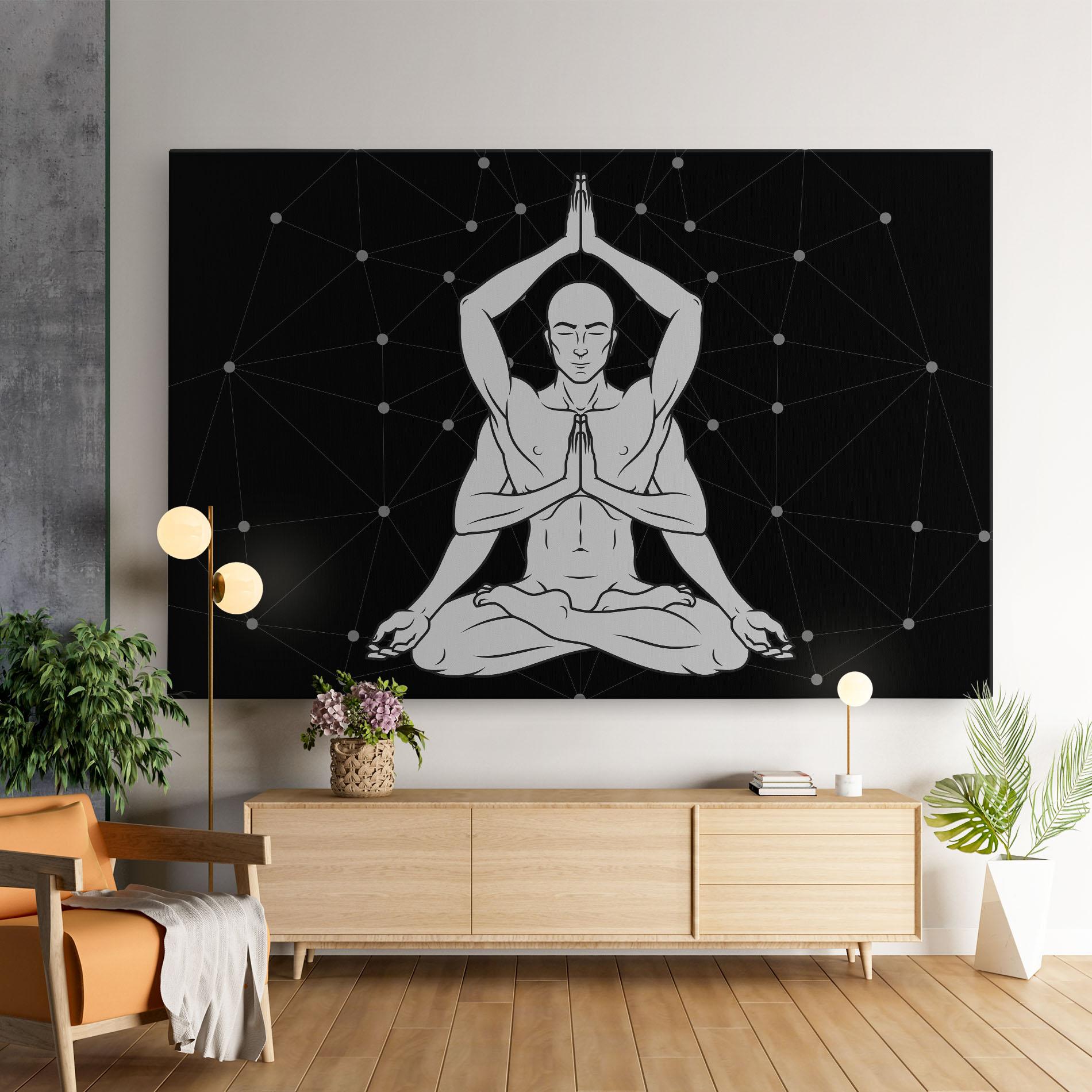 Obraz na Płótnie Meditation Grey Line mockup 9