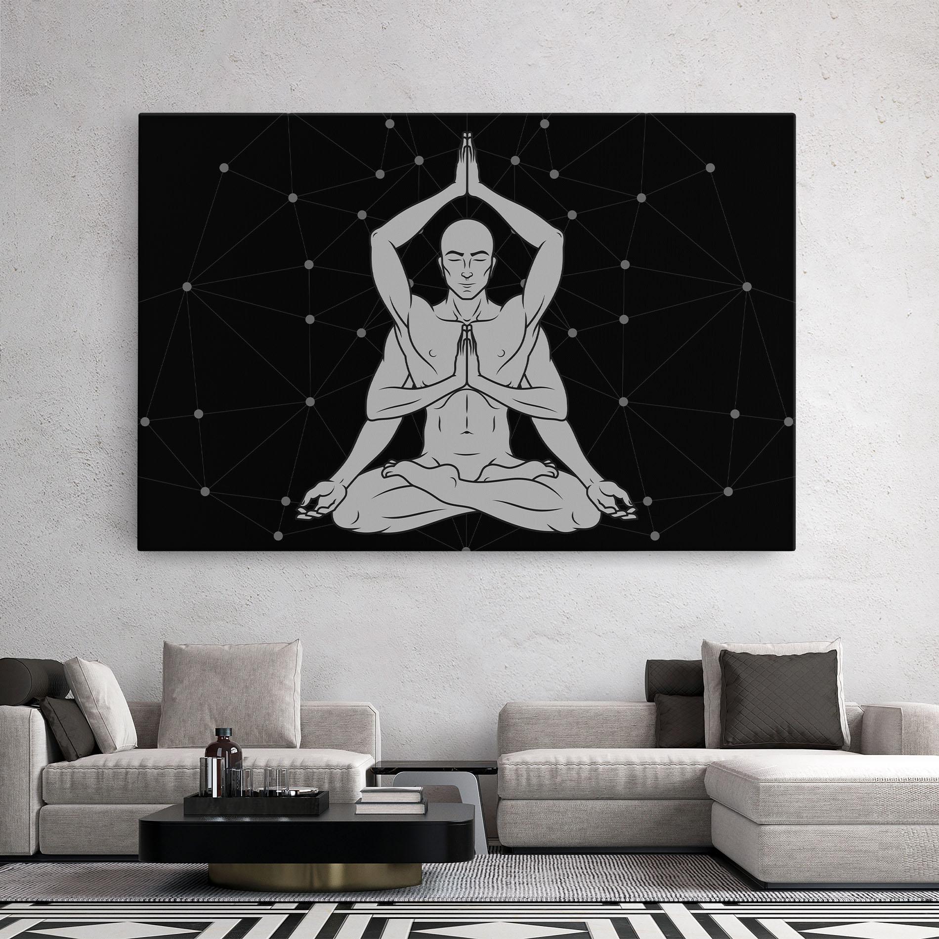 Obraz na Płótnie Meditation Grey Line mockup 2