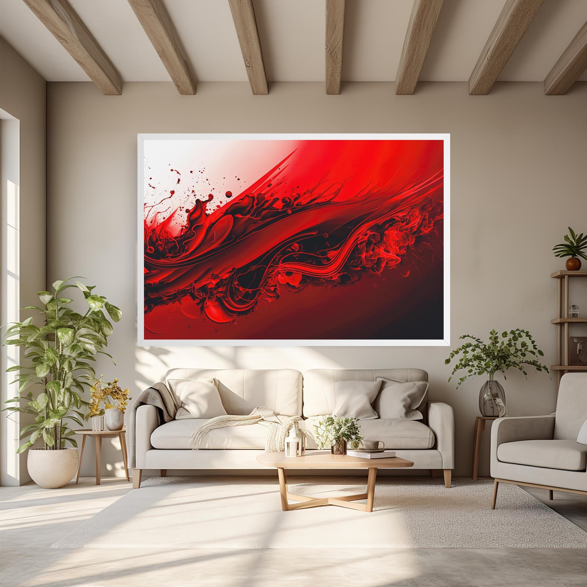 Obraz na Płótnie Smooth Red Color mockup 6