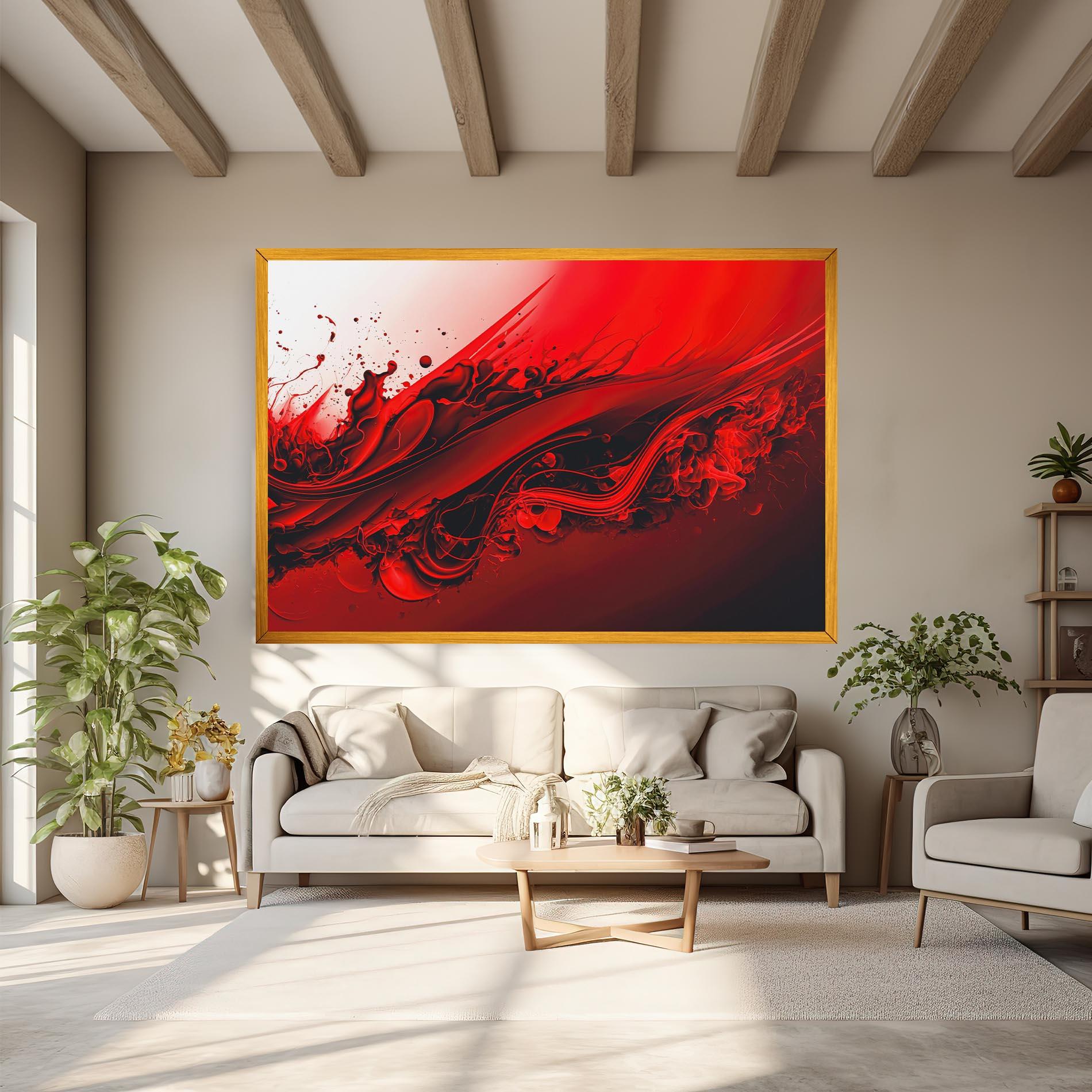 Obraz na Płótnie Smooth Red Color mockup 6