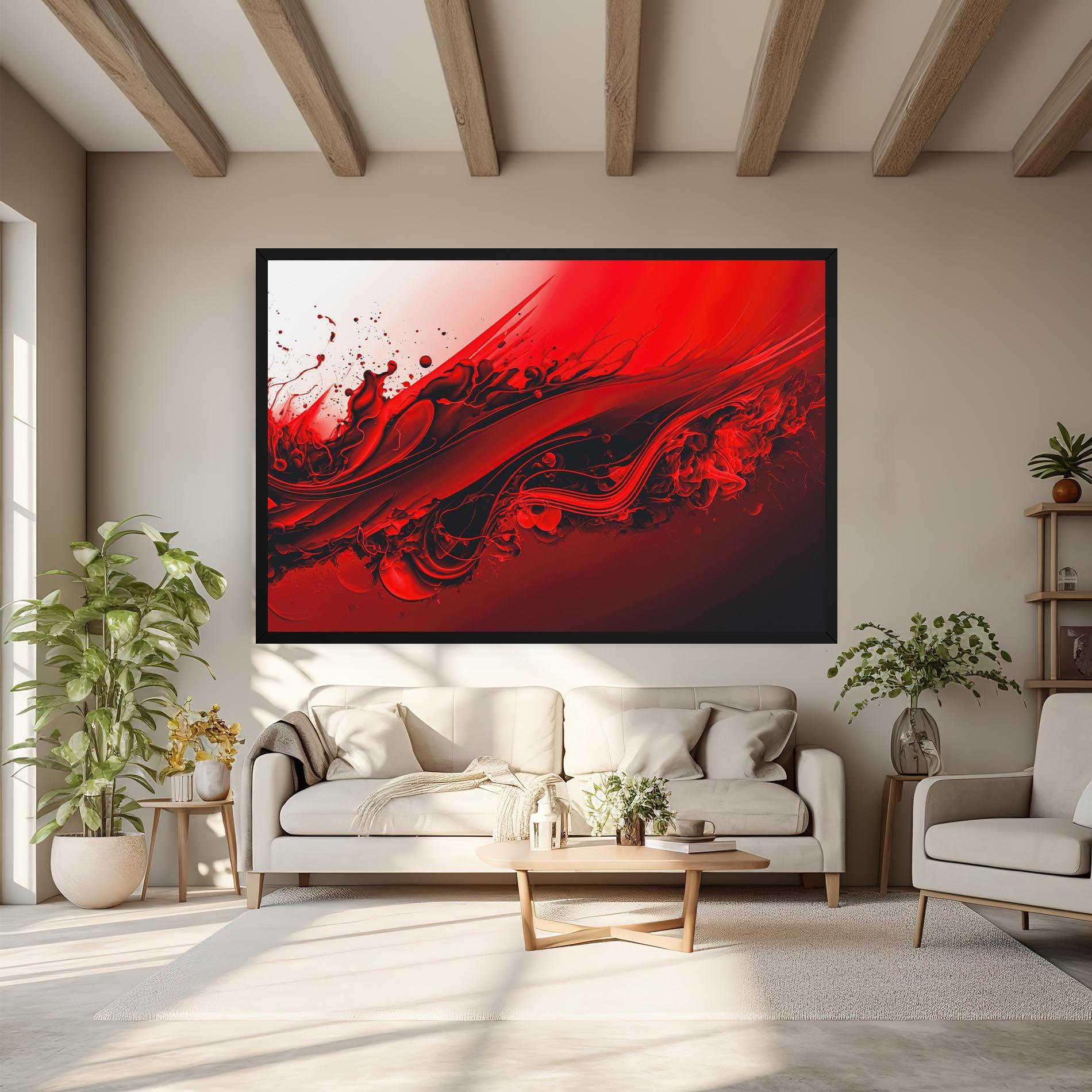 Obraz na Płótnie Smooth Red Color mockup 6